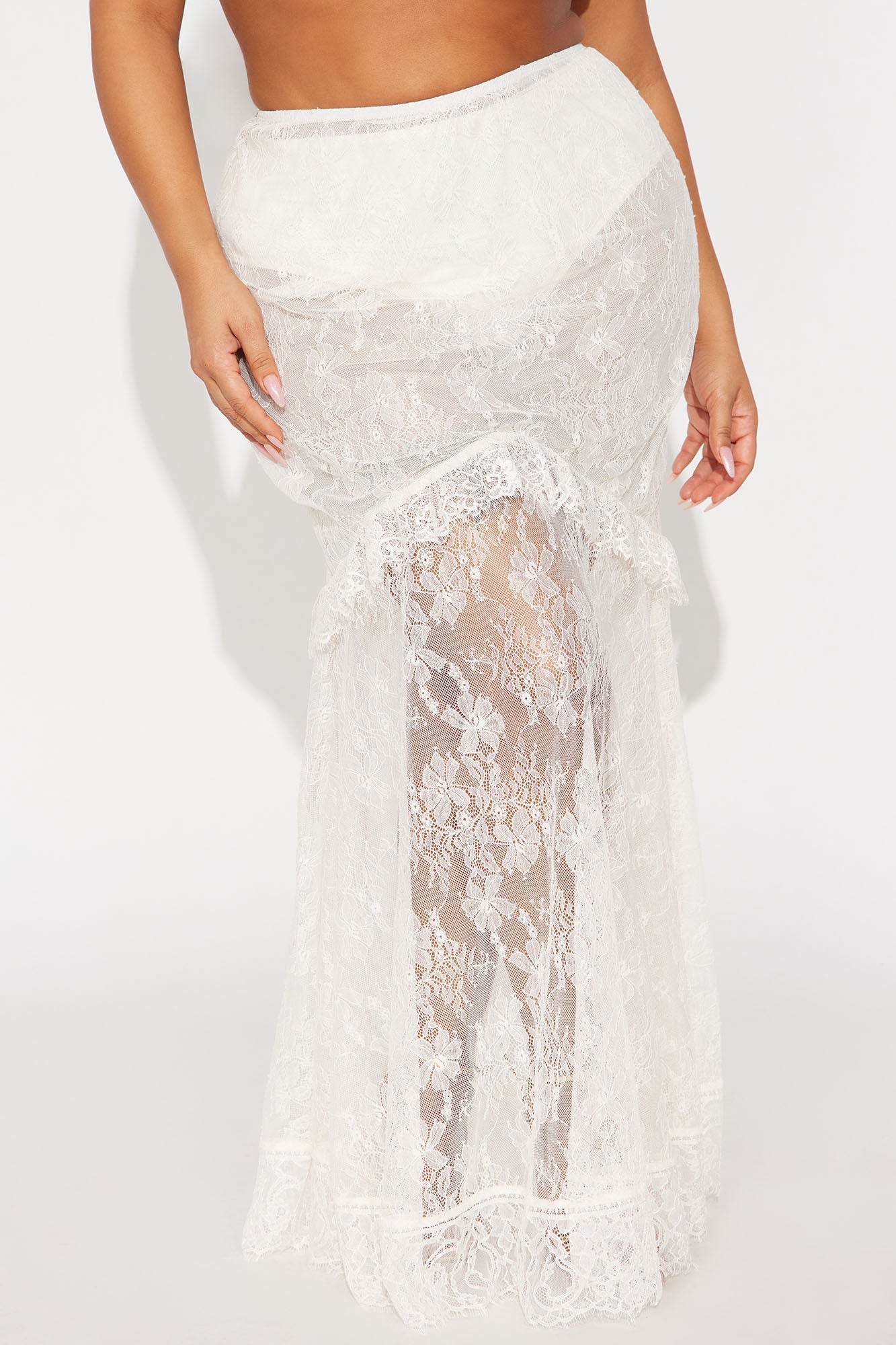 Ophelia Mermaid Lace Maxi Skirt - Cream