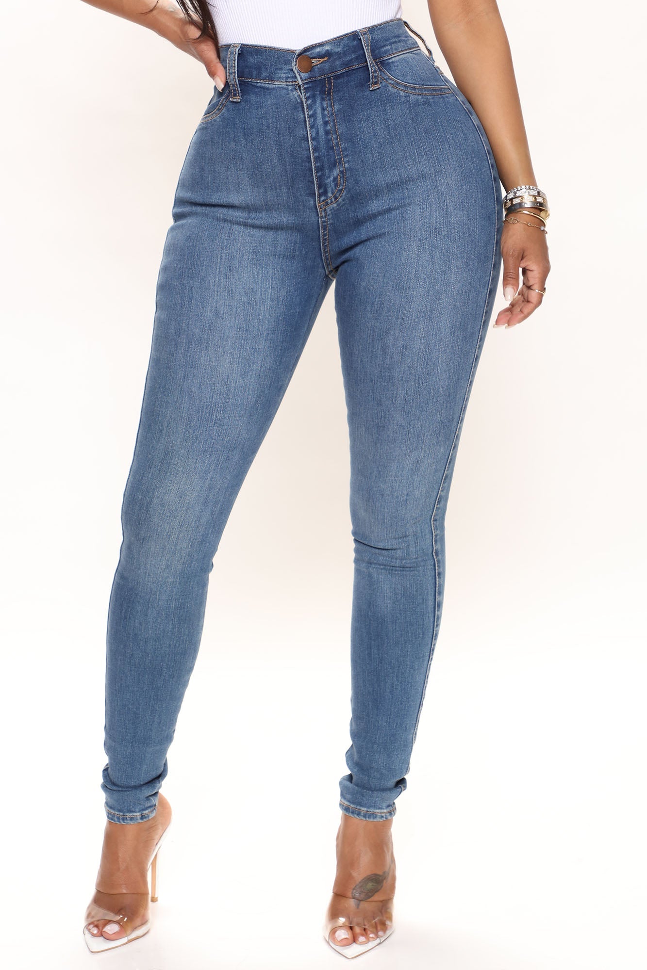 Luxe High Waist Skinny Jeans - Medium