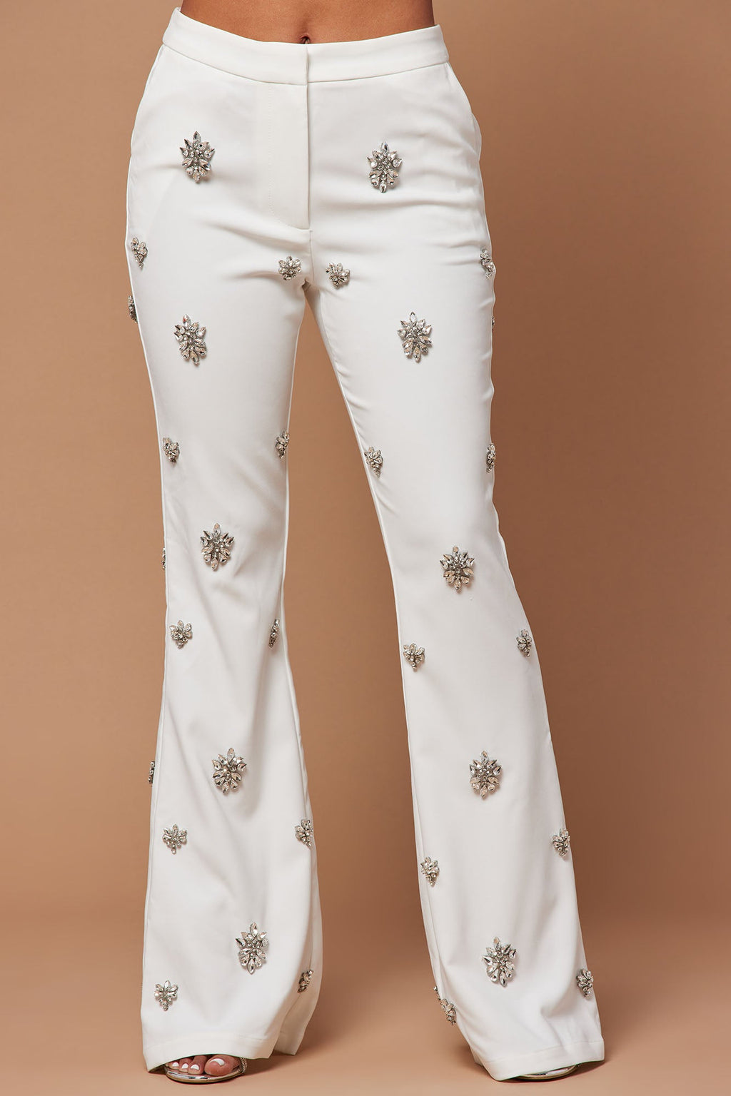 Verona Embellished Pant - White