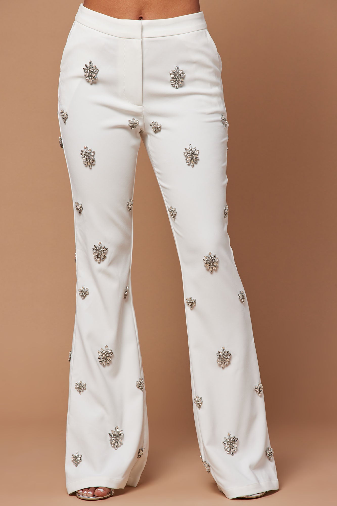 Verona Embellished Pant - White
