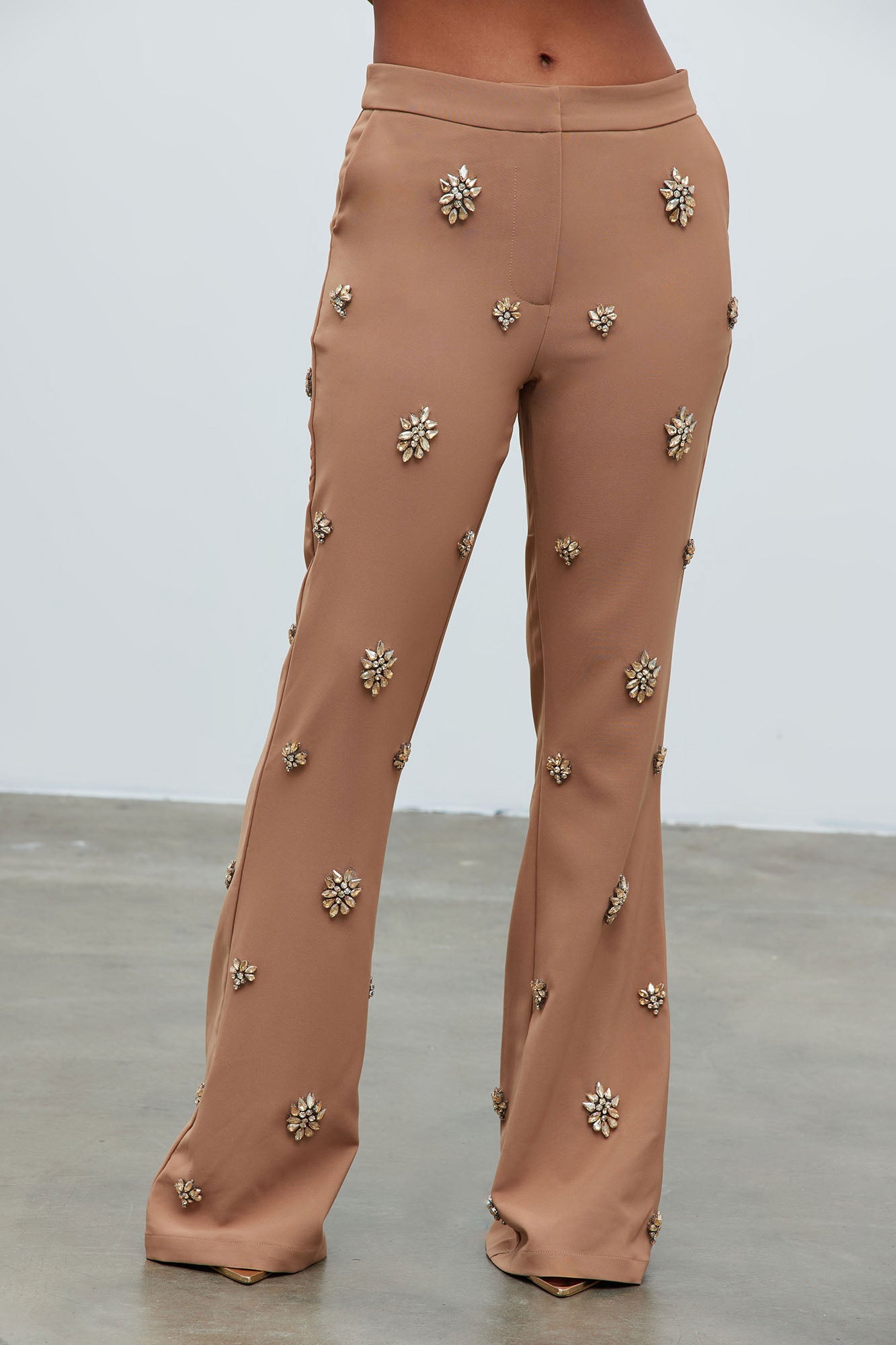Verona Embellished Pant - Mocha