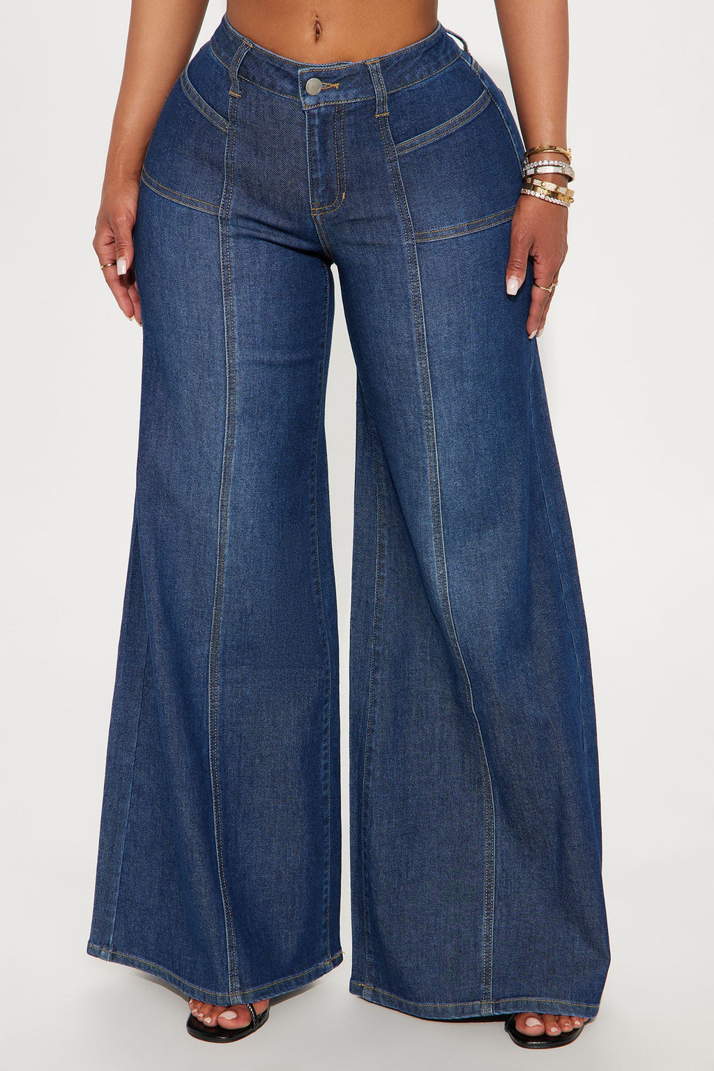 Velora Wide Leg Denim Jeans - Dark Wash