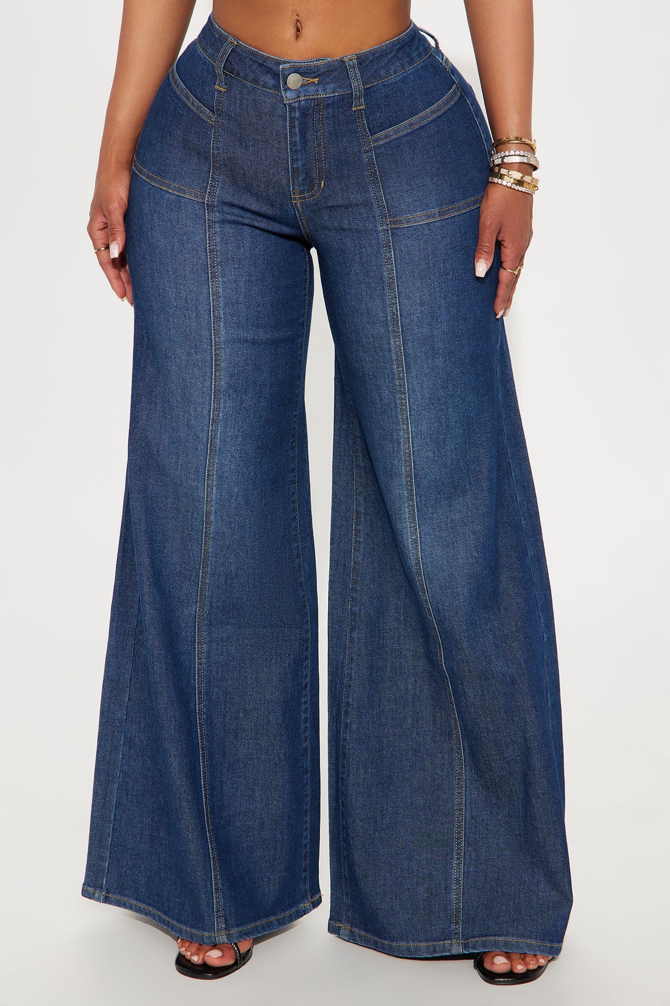 Velora Wide Leg Denim Jeans - Dark Wash