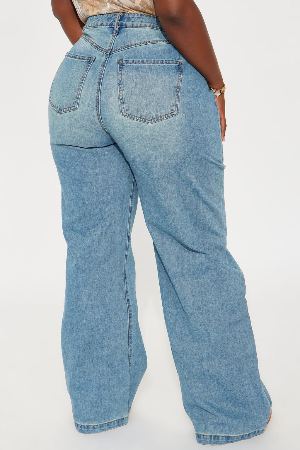 Rubie Non Stretch Wide Leg Jeans - Medium Wash