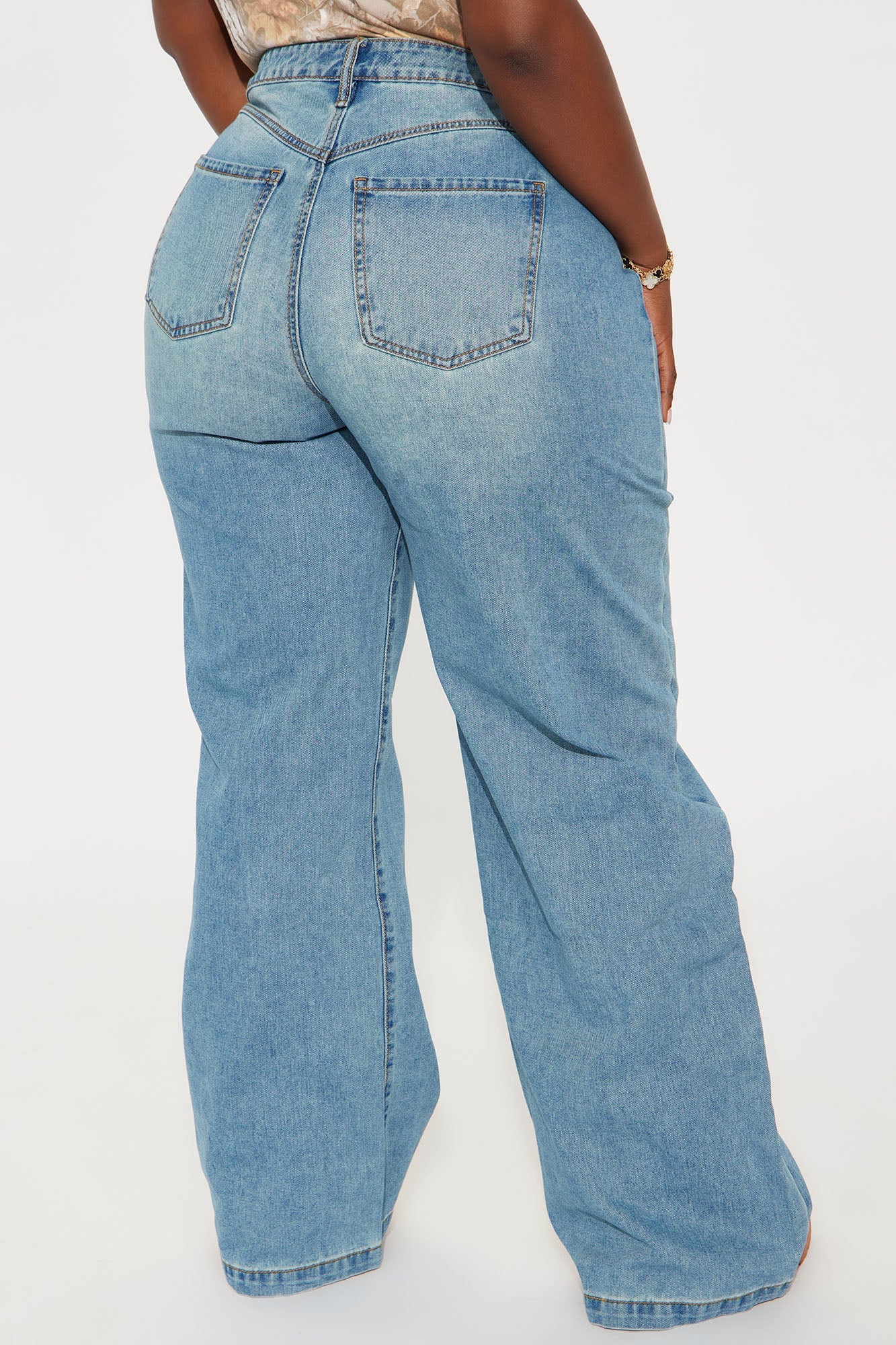 Rubie Non Stretch Wide Leg Jeans - Medium Wash