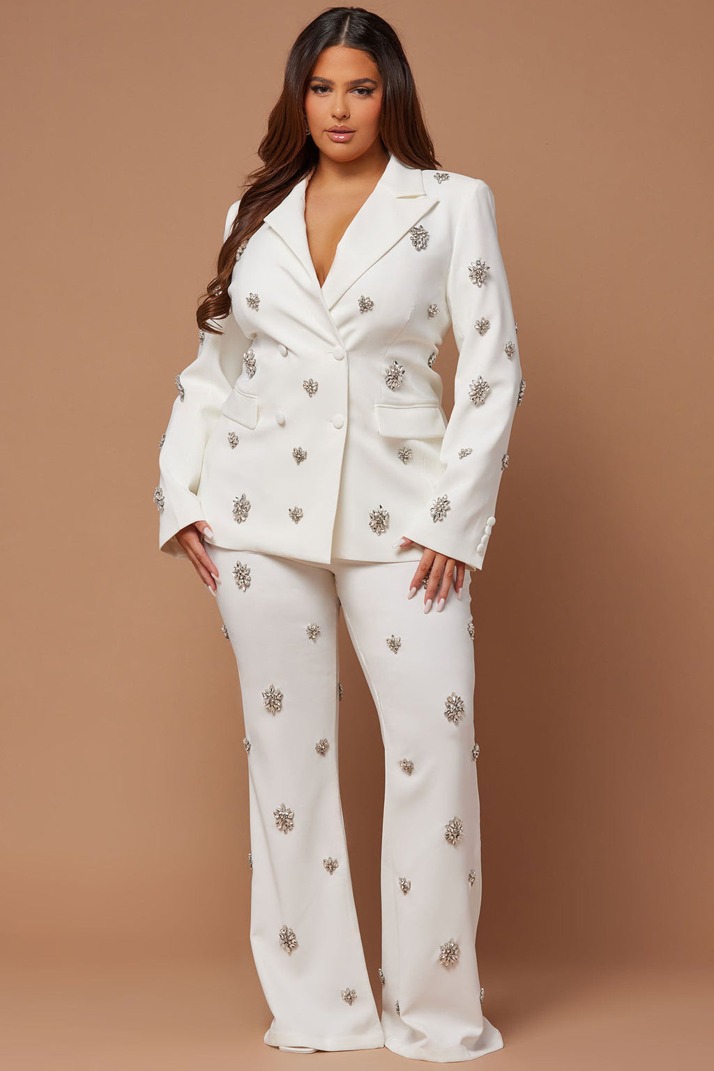 Verona Embellished Pant - White