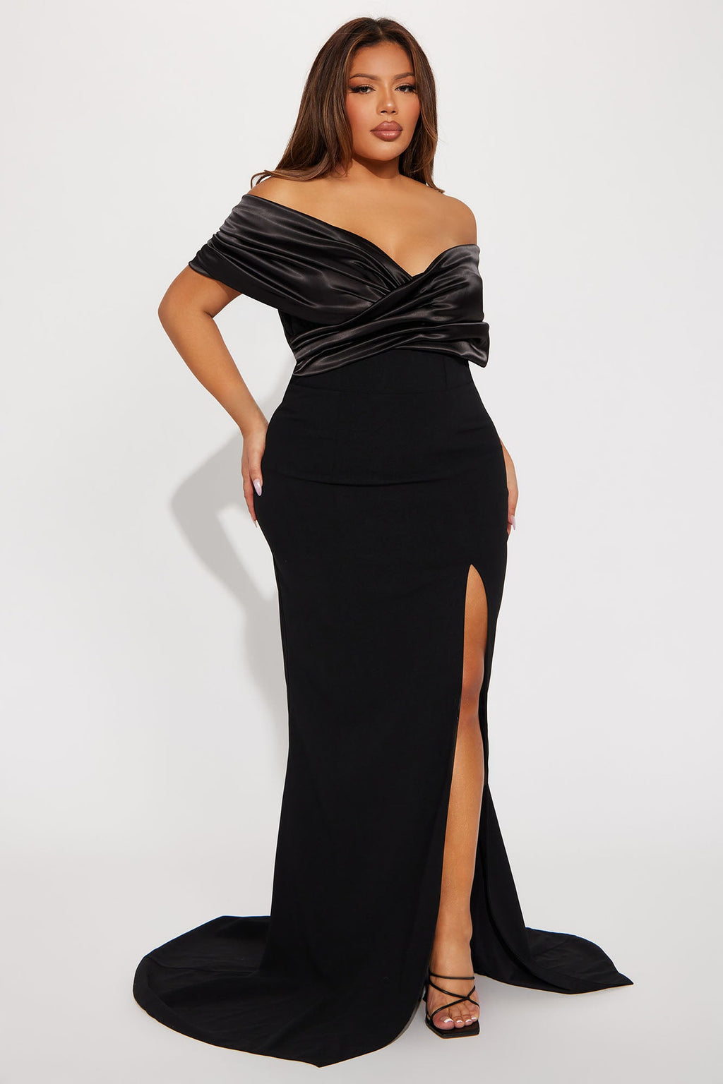 Am I The Drama Draped Maxi Dress - Black