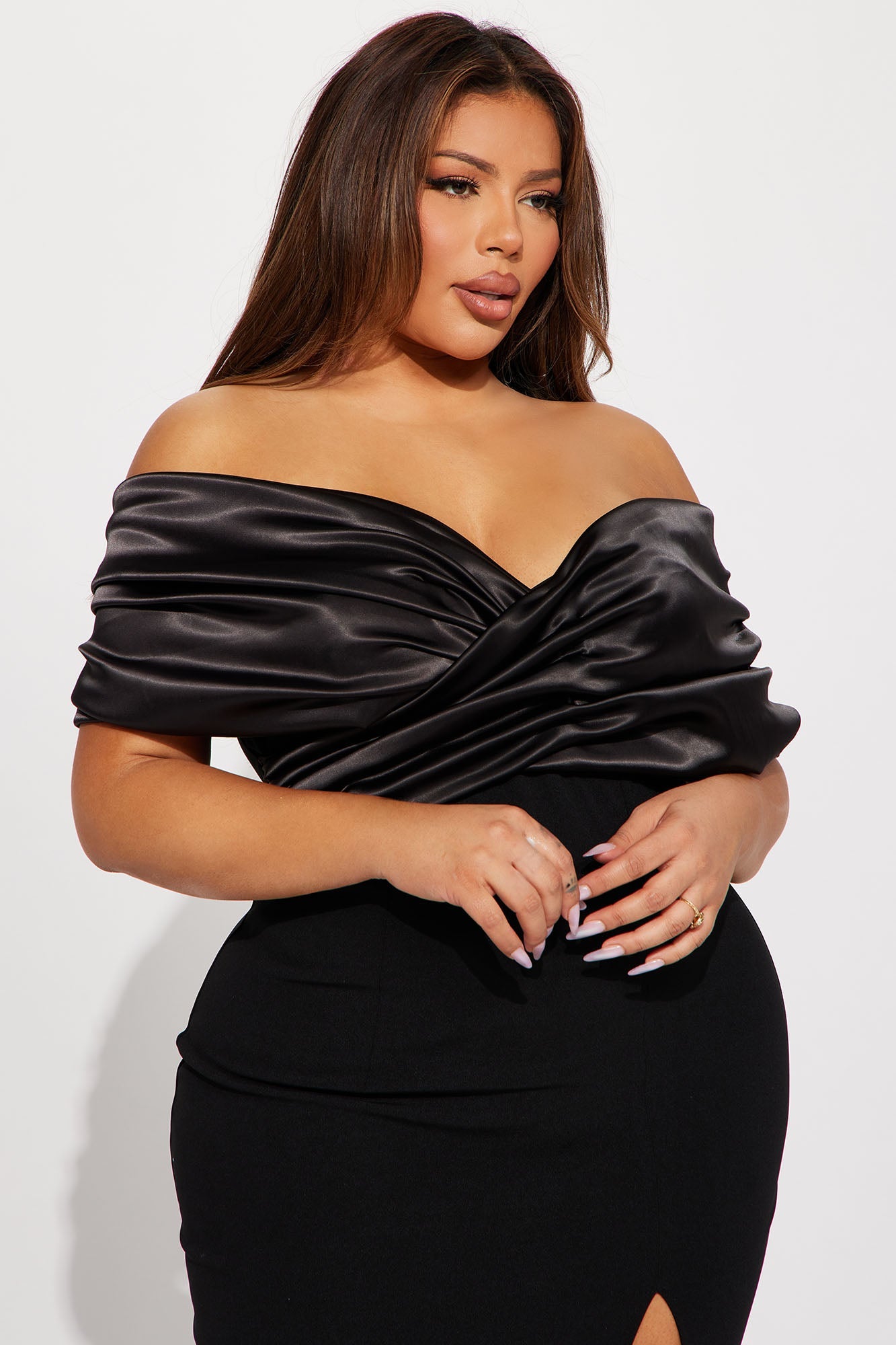 Am I The Drama Draped Maxi Dress - Black