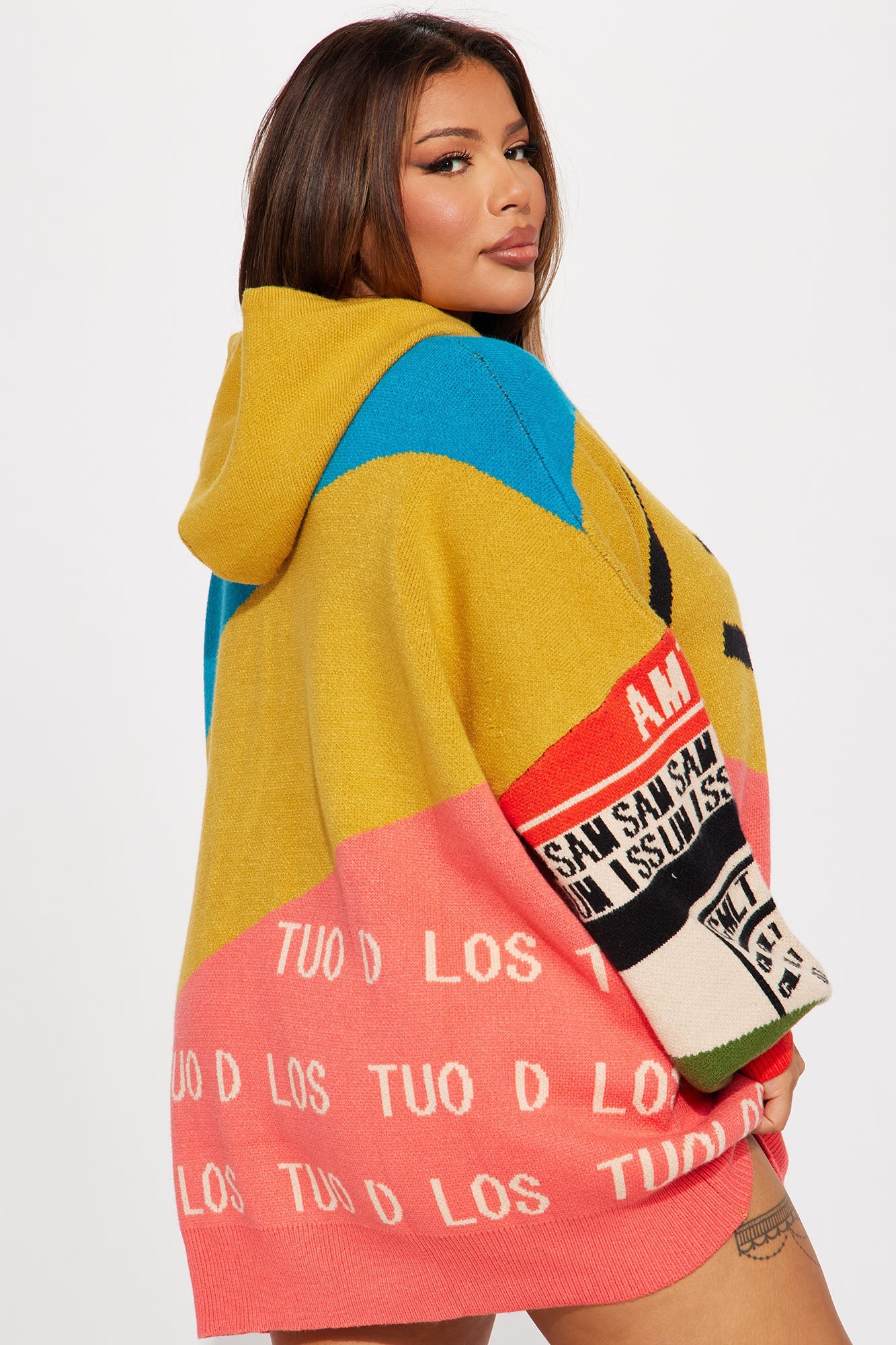 Los Moto Sweater Mini Dress - Multi Color