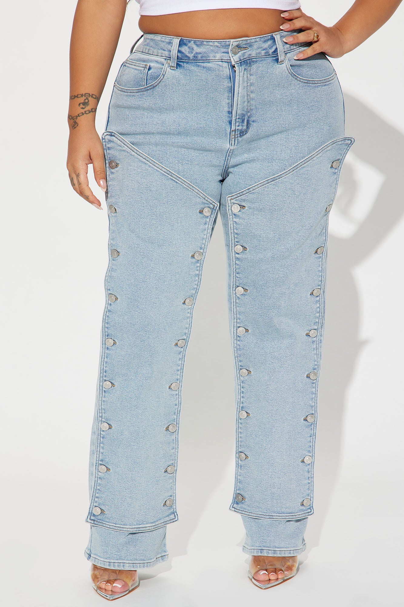 Sticking With It Stretch Straight Leg Jeans - Light Wash