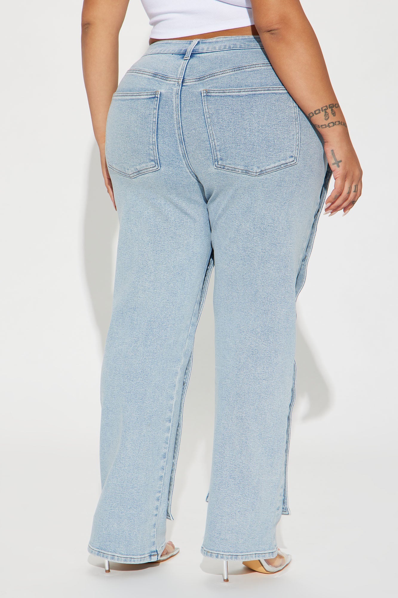 Sticking With It Stretch Straight Leg Jeans - Light Wash