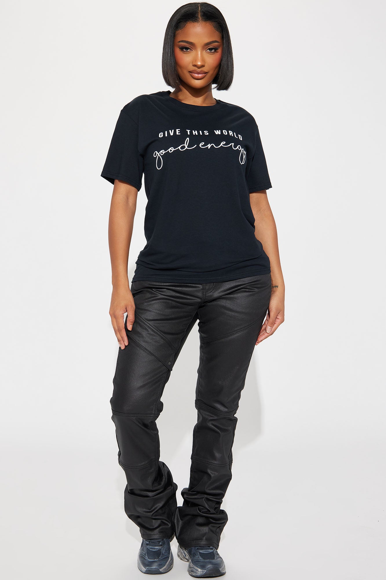 Give This World Good Energy Short Sleeve Tee - Black