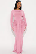 Eloise Boat Neck Maxi Dress - Mauve