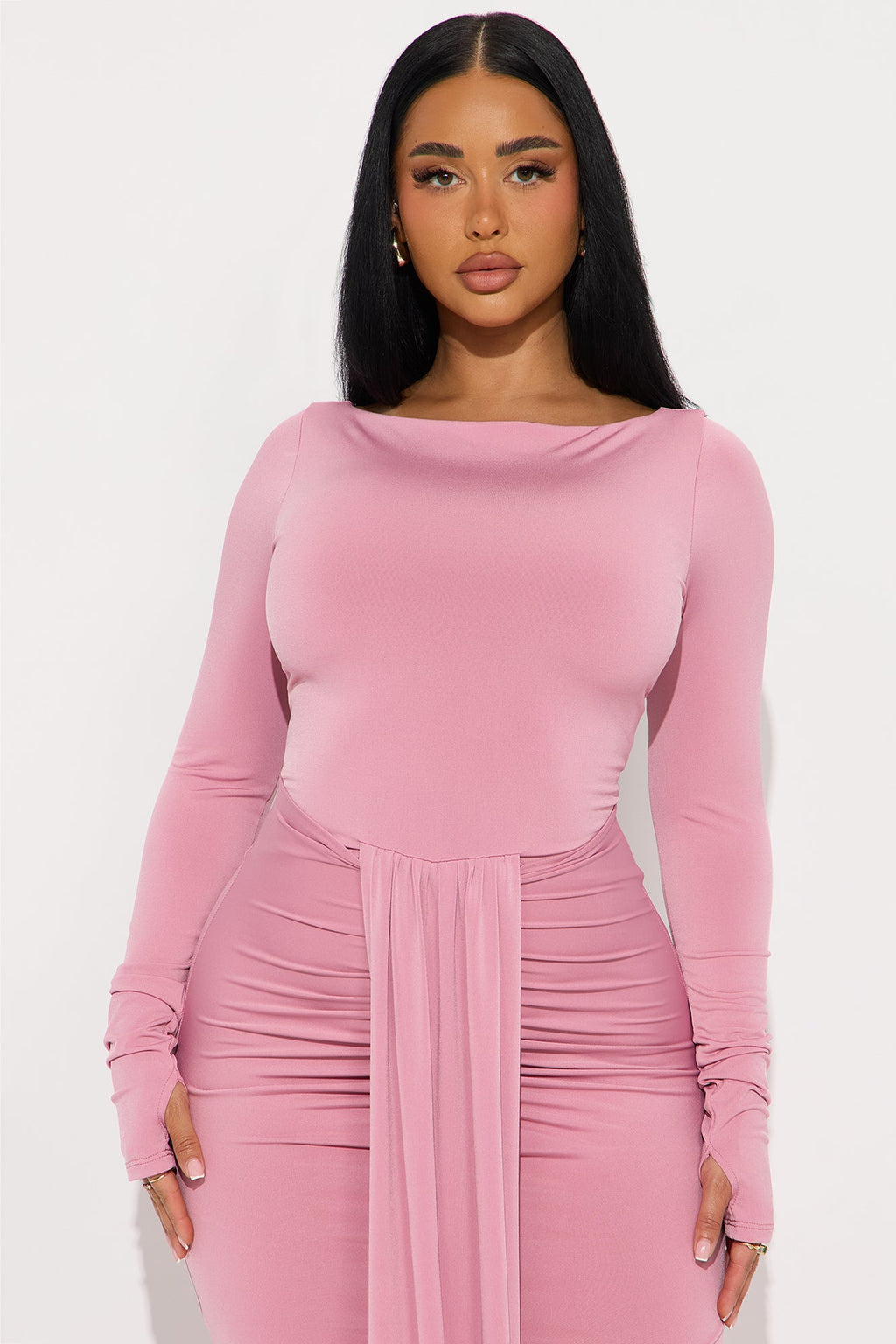 Eloise Boat Neck Maxi Dress - Mauve