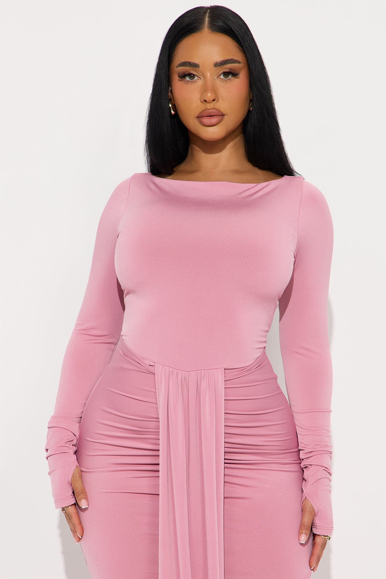 Eloise Boat Neck Maxi Dress - Mauve