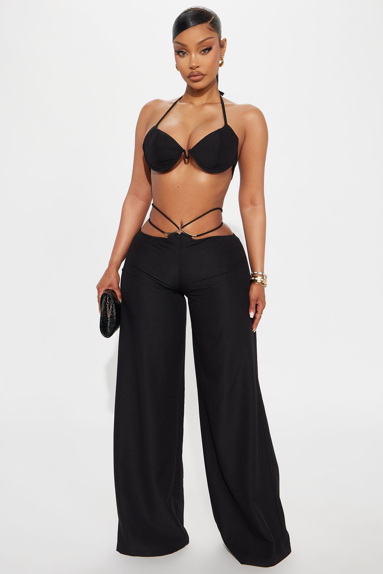 Keep It Low Key Pant Set - Black
