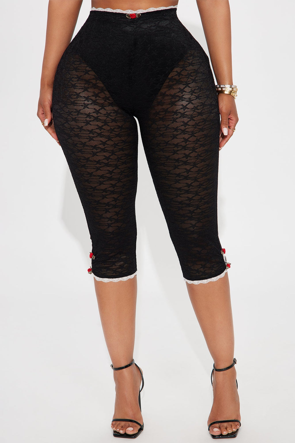 Remina Lace Capri Legging - Black/combo