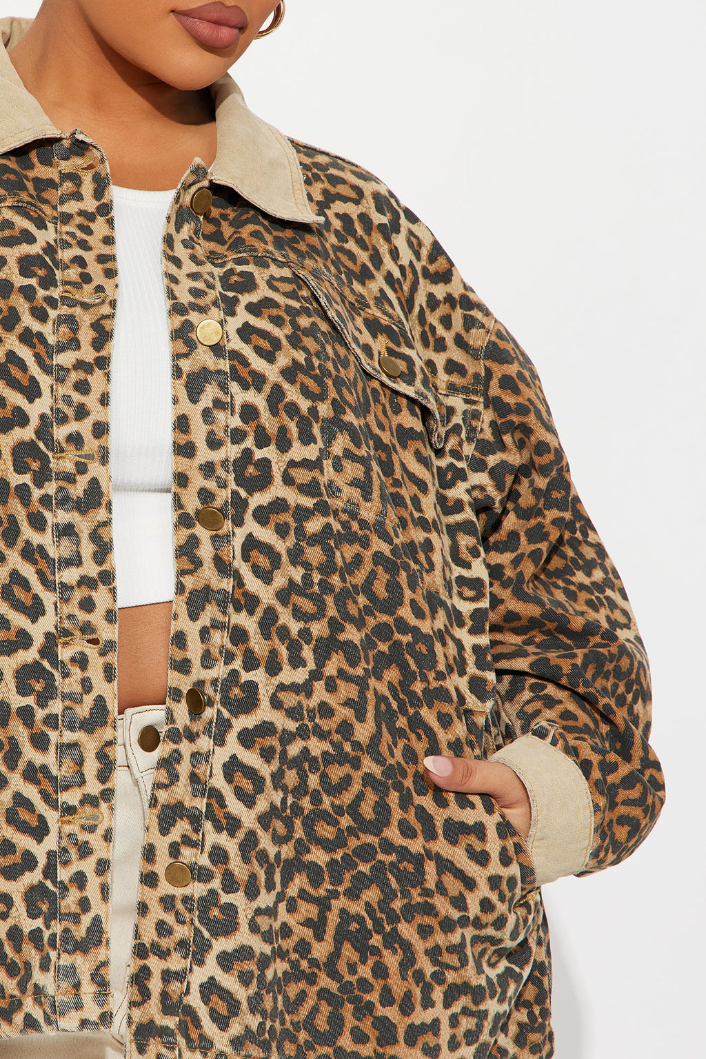 Denise Oversized Leopard Barn Jacket - Brown/combo