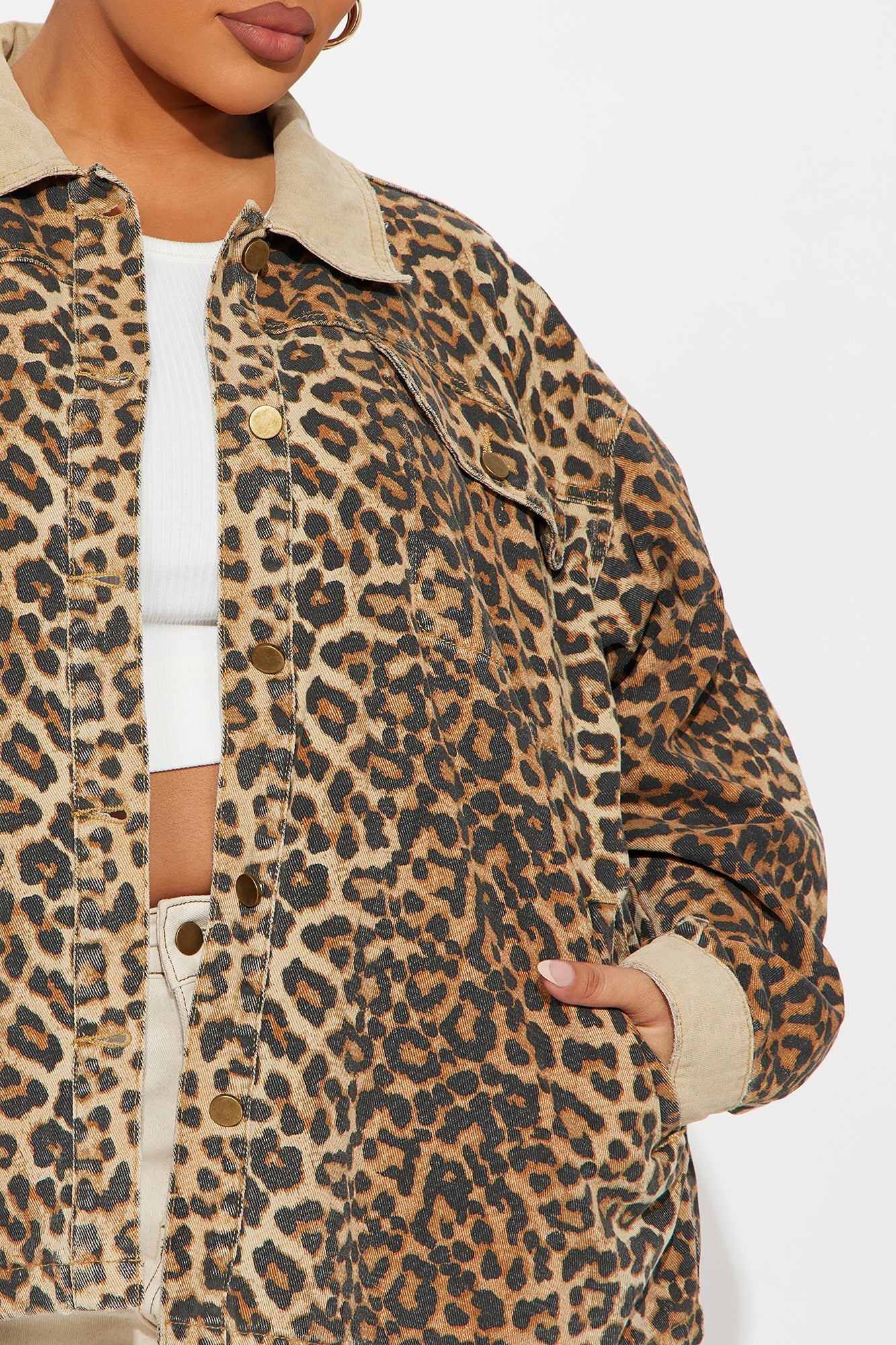 Denise Oversized Leopard Barn Jacket - Brown/combo