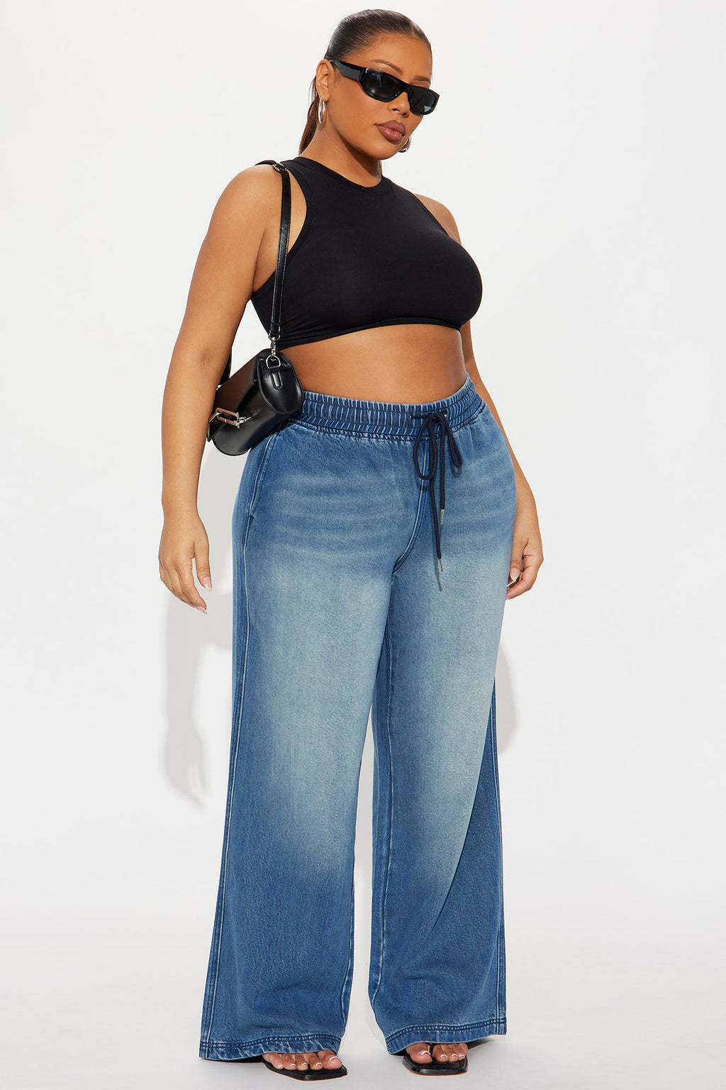 Ocean Drive Drapey Wide Leg Jeans - Medium Wash