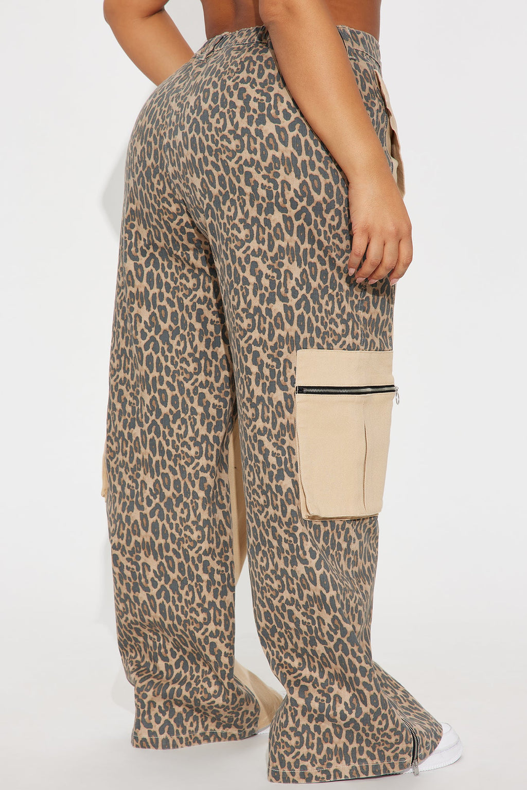 On The Prowl Leopard Twill Wide Leg Pant - Brown/combo