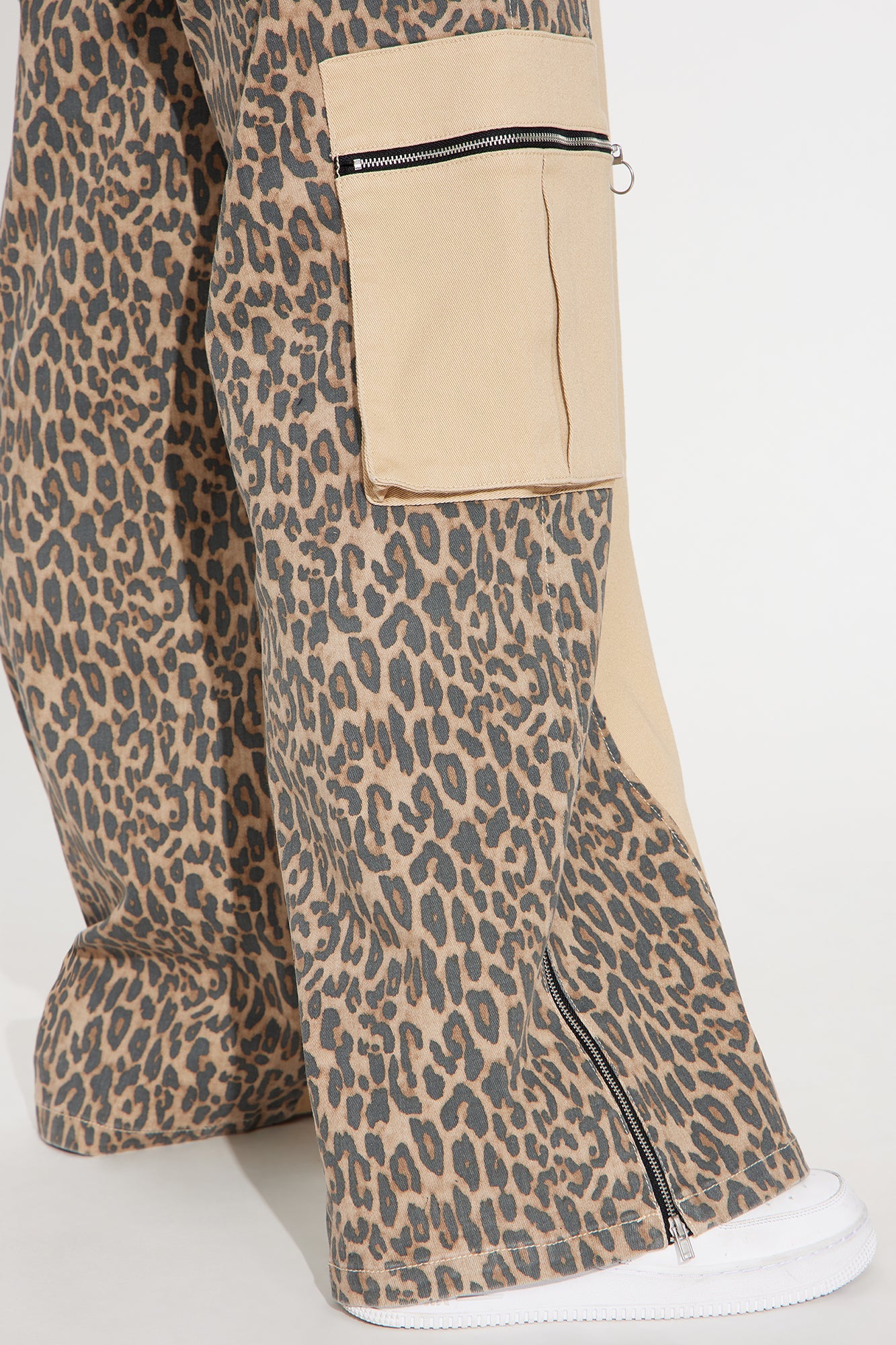 On The Prowl Leopard Twill Wide Leg Pant - Brown/combo