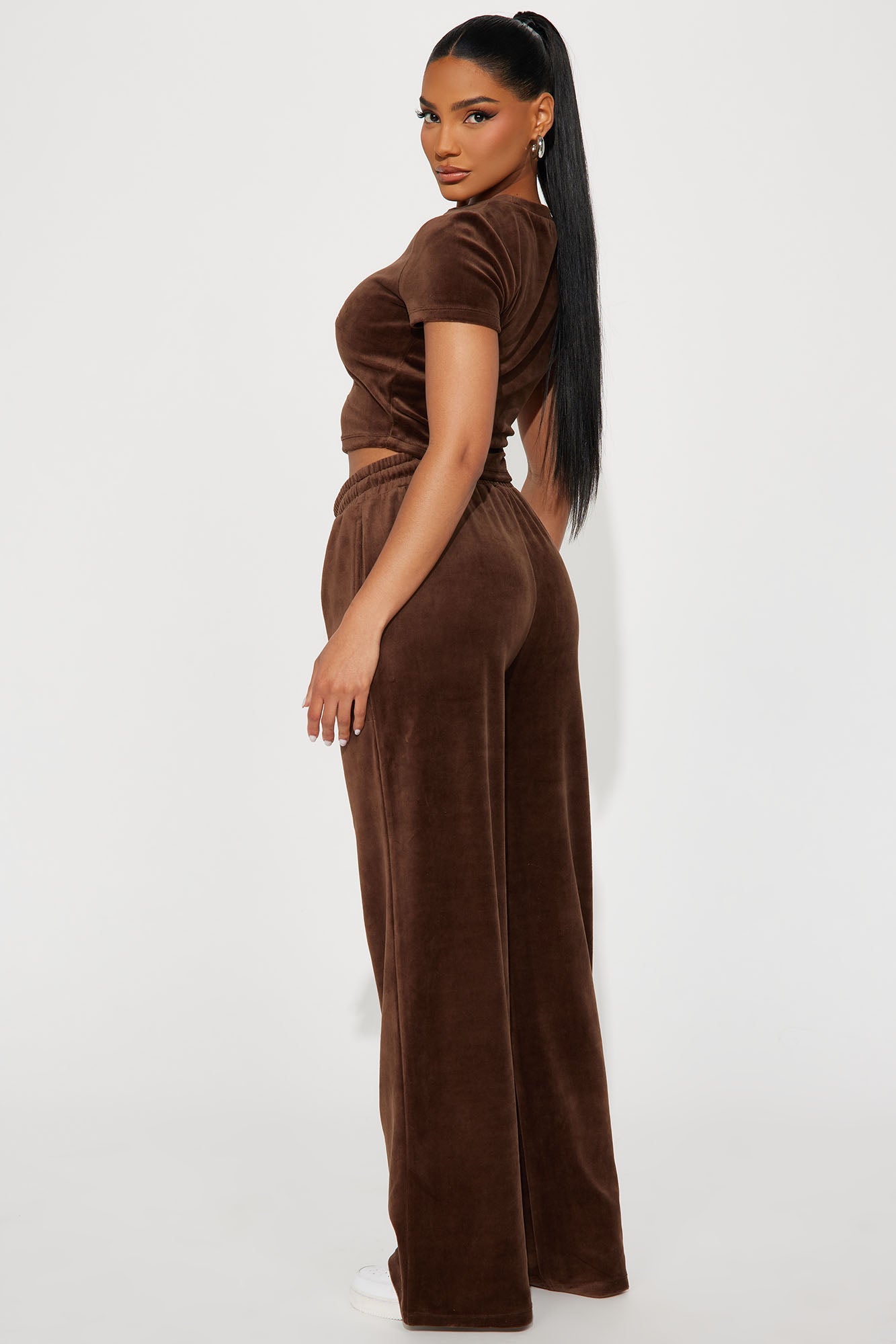 OG Trendsetter Velour Baby Tee Set - Chocolate