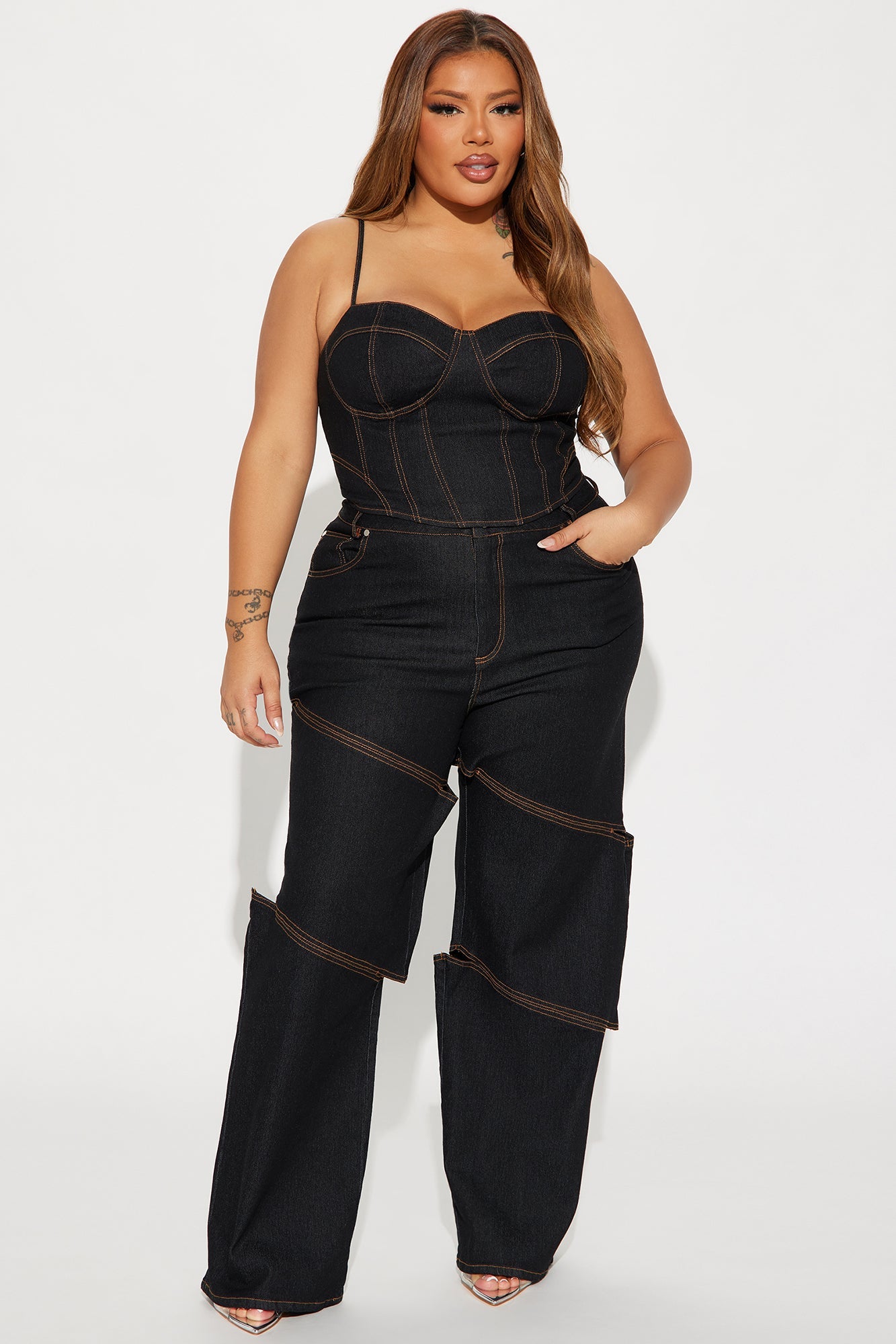 Jenny Denim Pant Set - Dark Wash