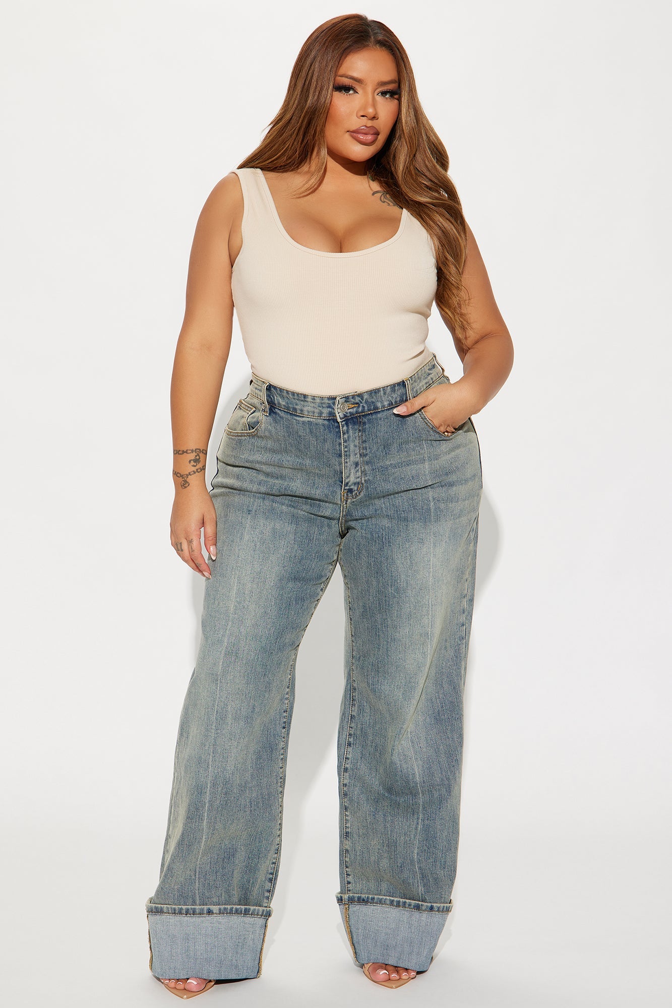 It's Clear To See Tinted Stretch Straight Leg Jeans - Vintage Wash