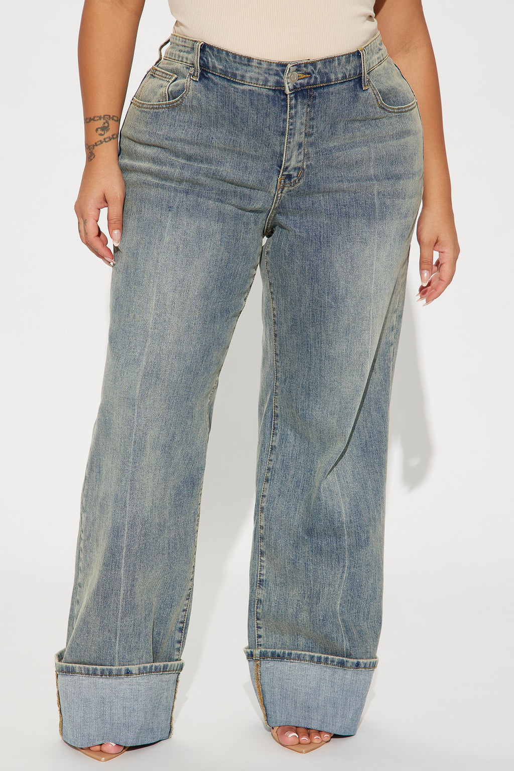 It's Clear To See Tinted Stretch Straight Leg Jeans - Vintage Wash