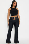 Stepping Out Tonight Cut Out Flare Pant - Black