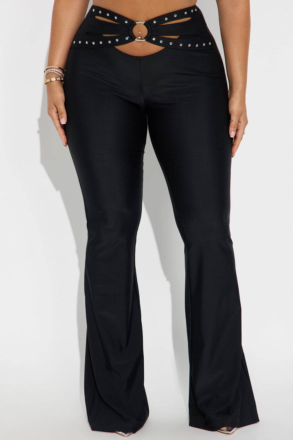 Stepping Out Tonight Cut Out Flare Pant - Black