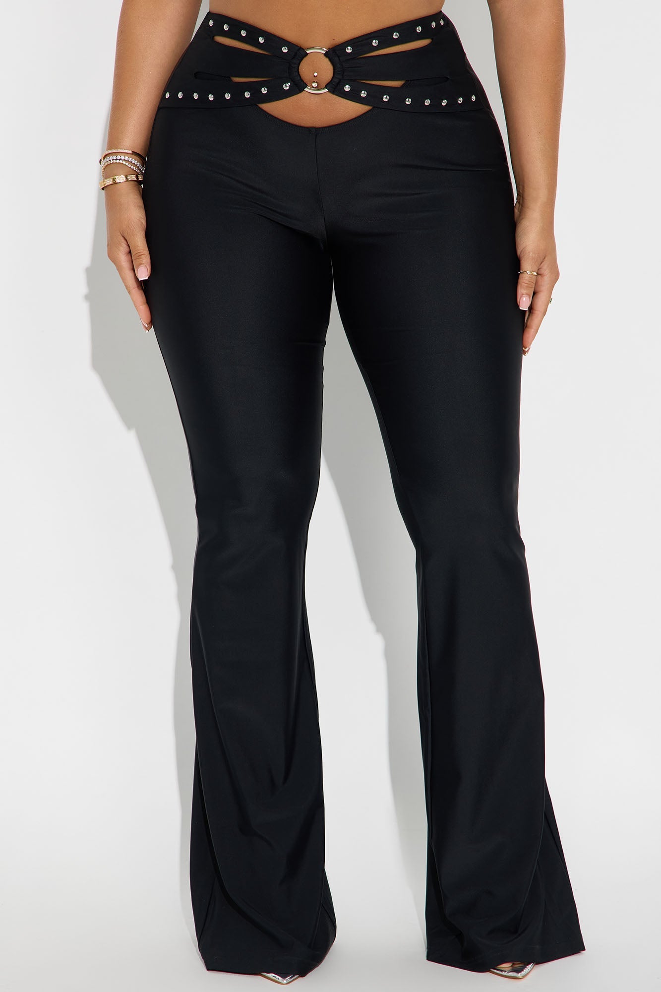 Stepping Out Tonight Cut Out Flare Pant - Black