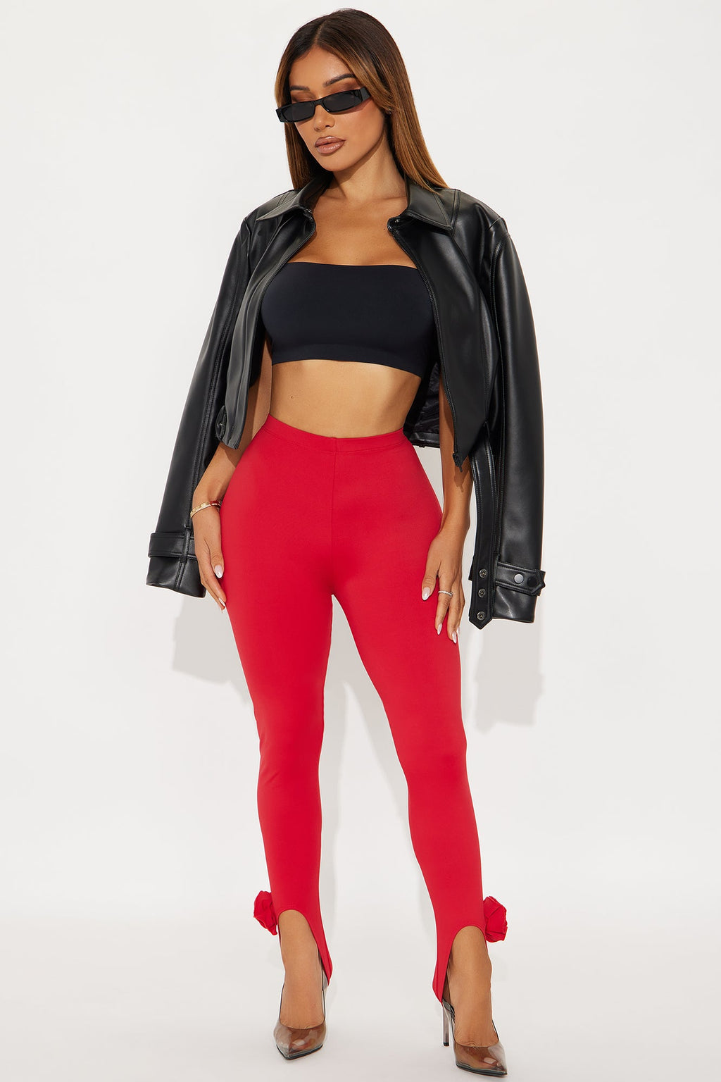 Walk Through The Garden Stirrup Legging - Red