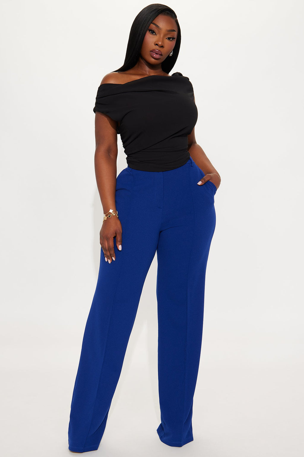 Tall Heidi Wide Leg Trouser Pant - Royal
