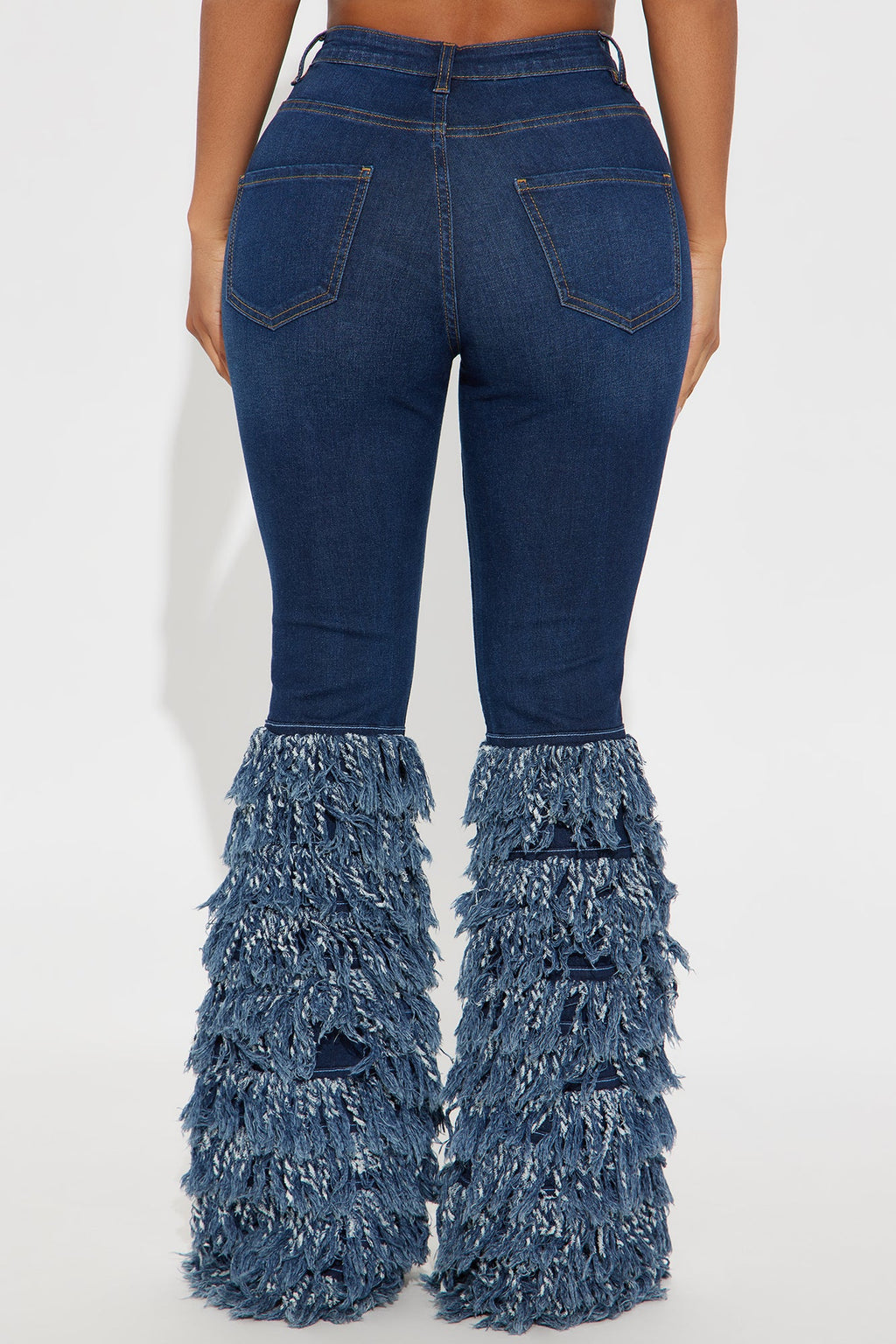 Scene Stealer Fringe Flare Jeans - Dark Wash