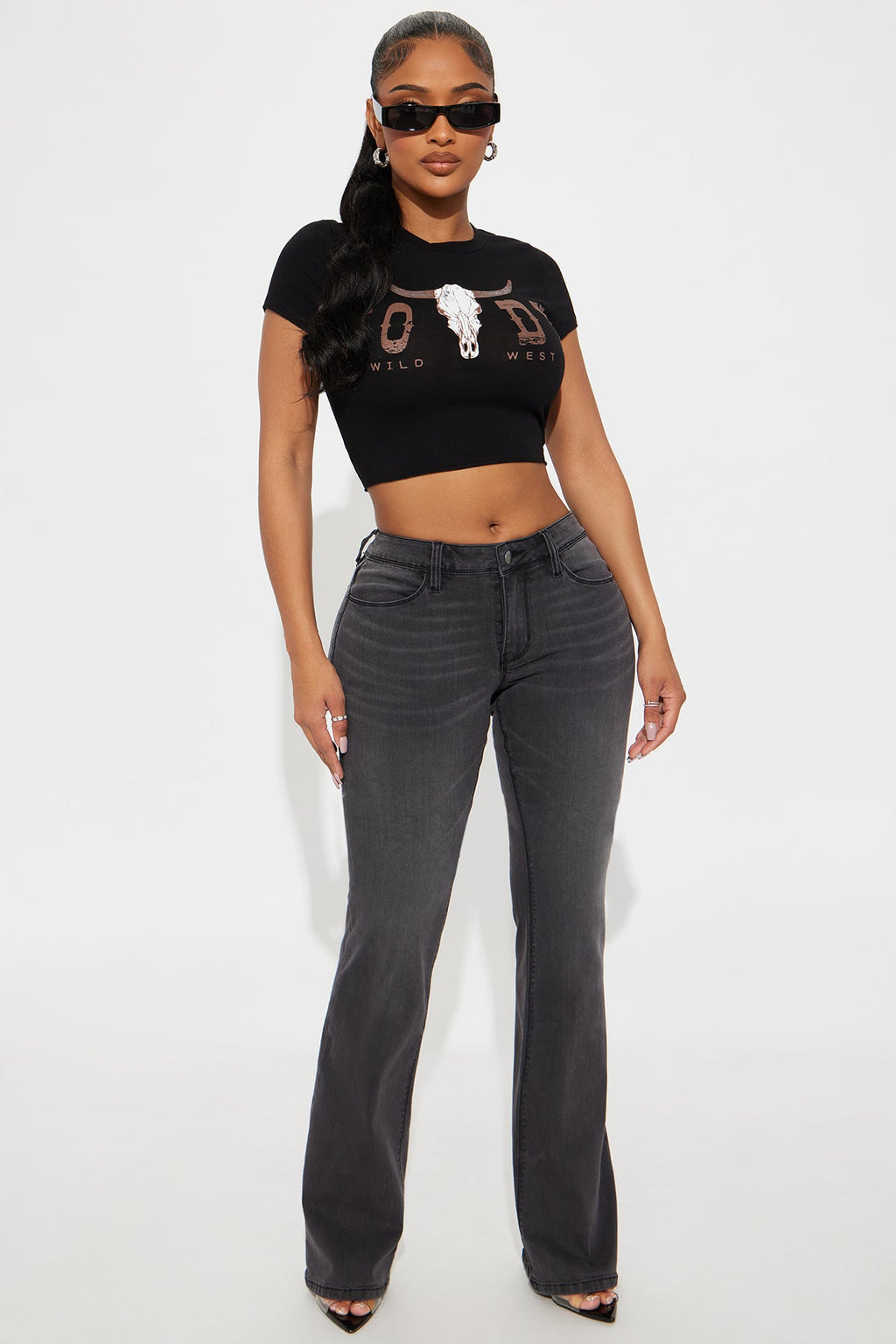 Tall Lost Without You Soft Stretch Bootcut Jeans - Black Wash