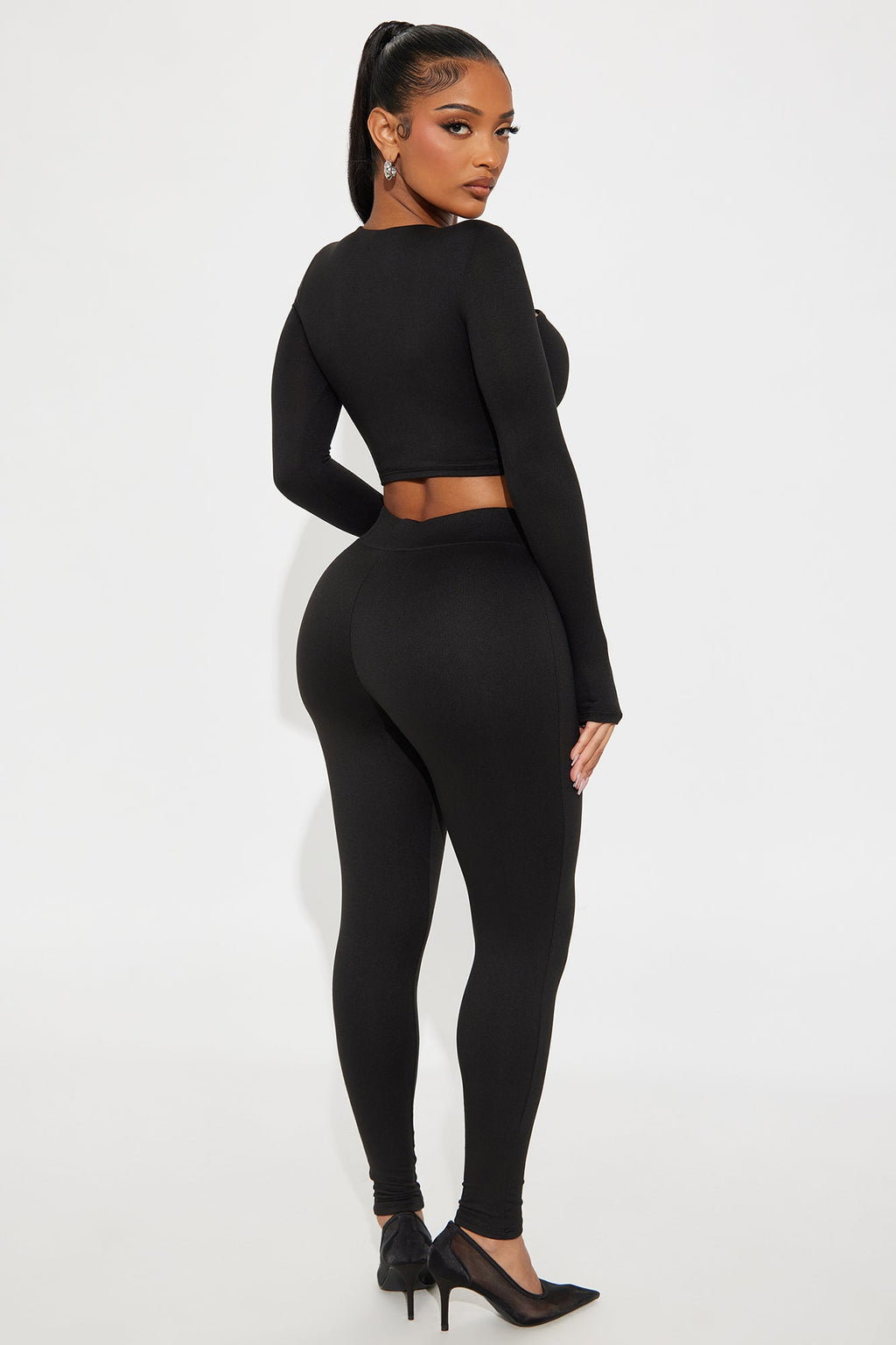 Tempt Me Cutout Pant Set - Black