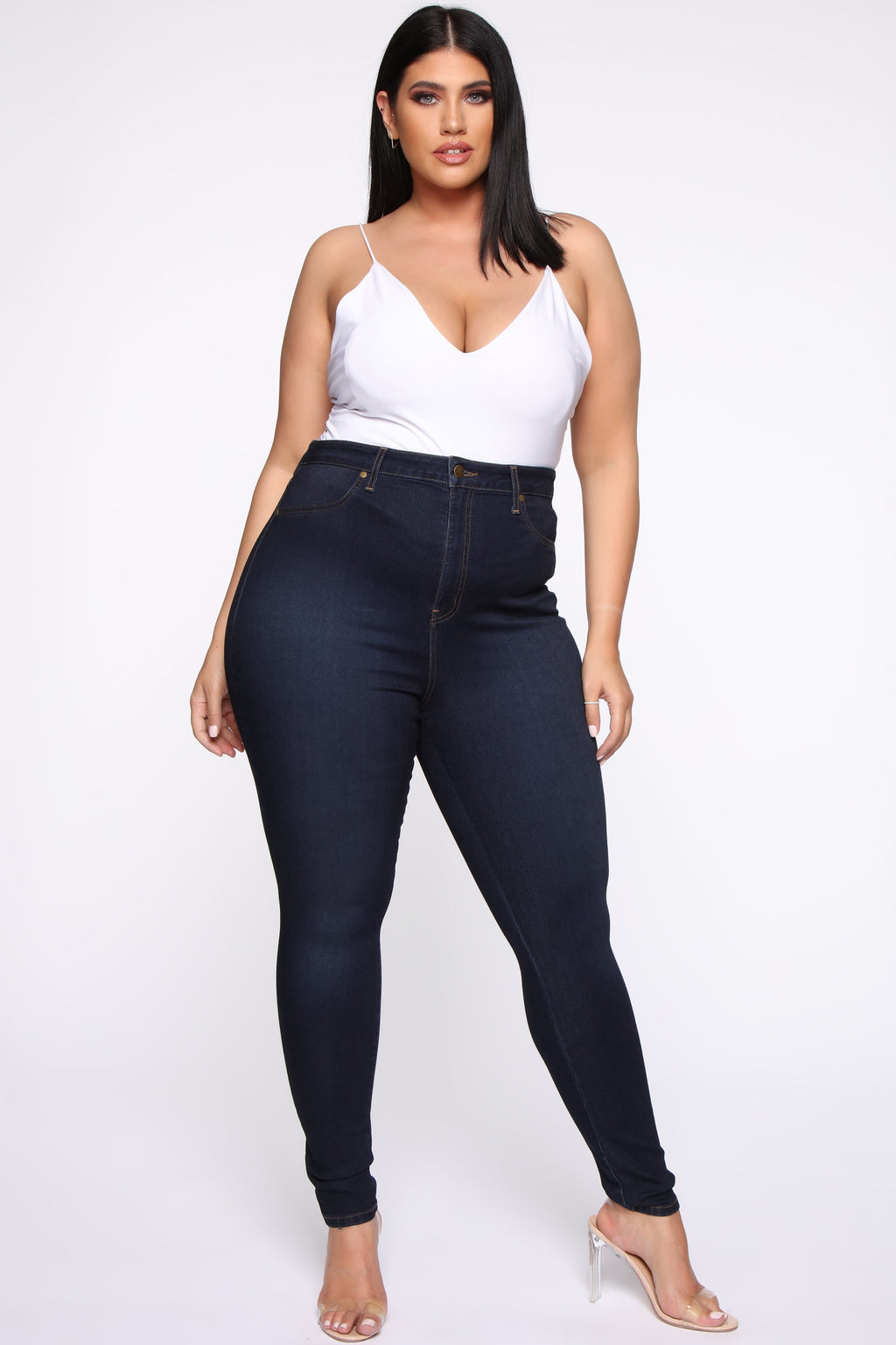 Flex Game Strong Super High Rise Skinny Jeans - Dark Blue Wash