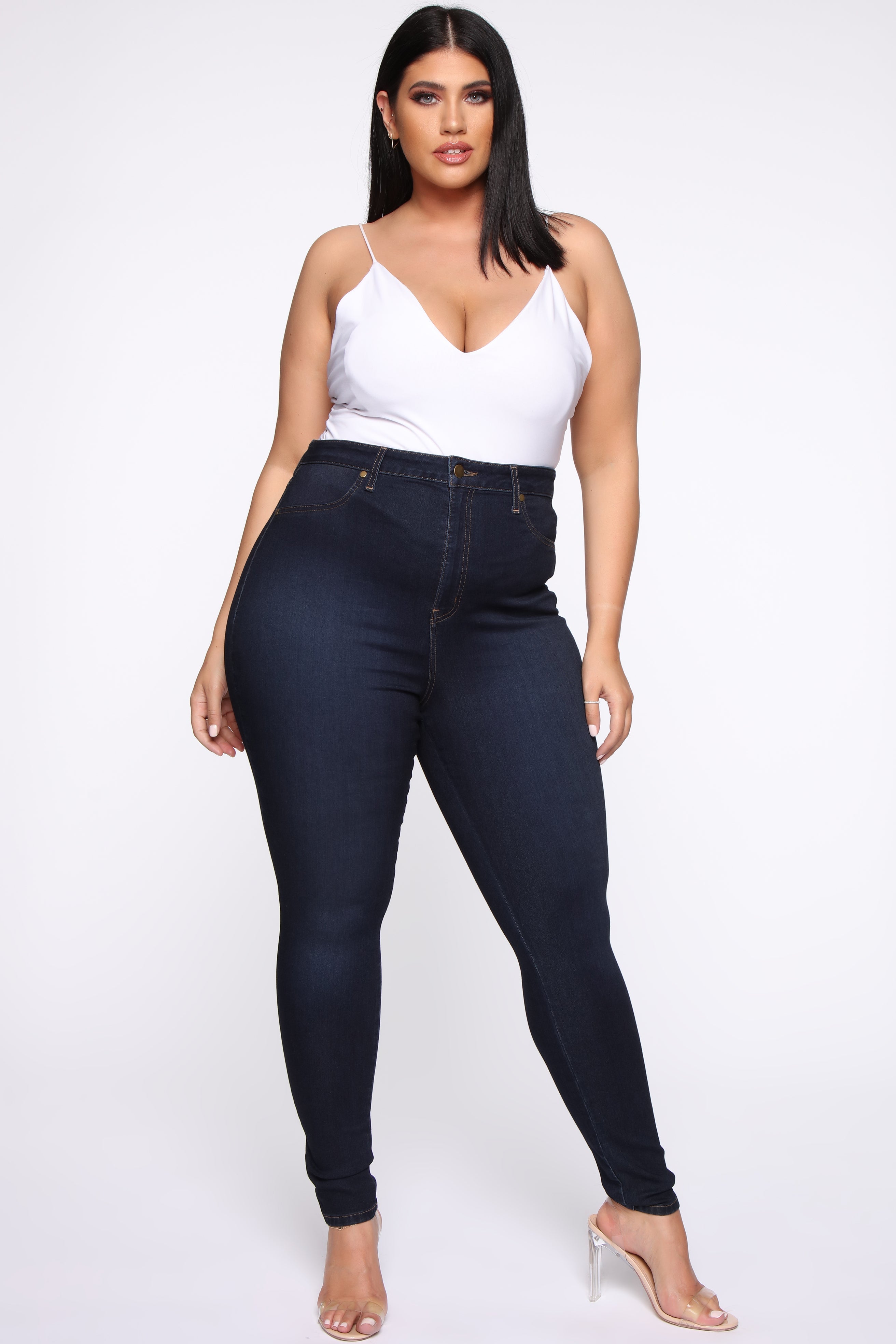 Flex Game Strong Super High Rise Skinny Jeans - Dark Blue Wash