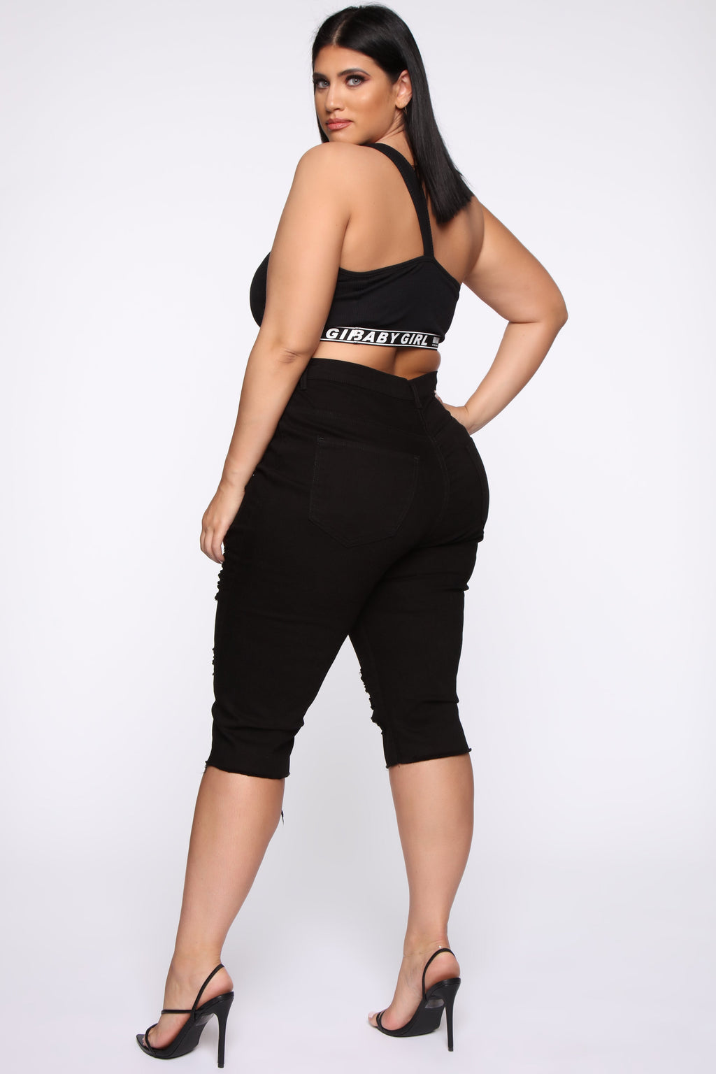 Live In My Skinny Denim Capri Jeans - Black