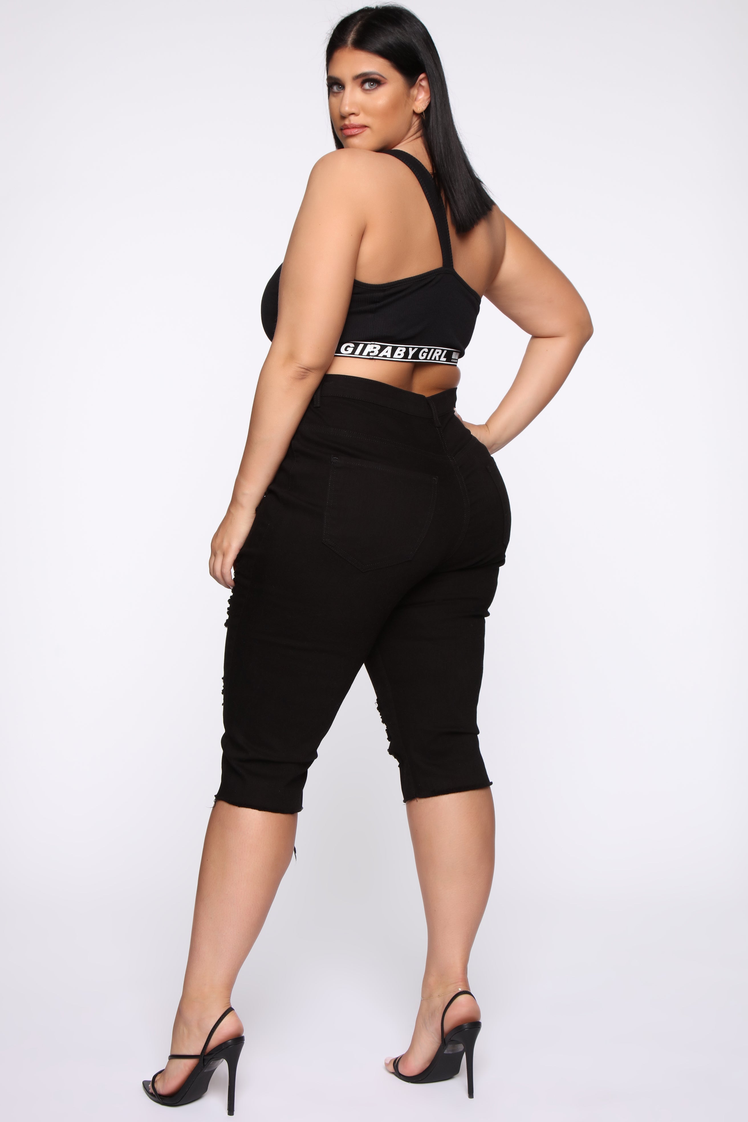 Live In My Skinny Denim Capri Jeans - Black