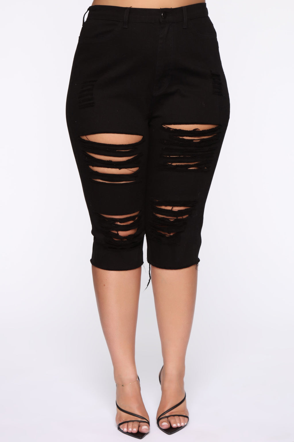 Live In My Skinny Denim Capri Jeans - Black