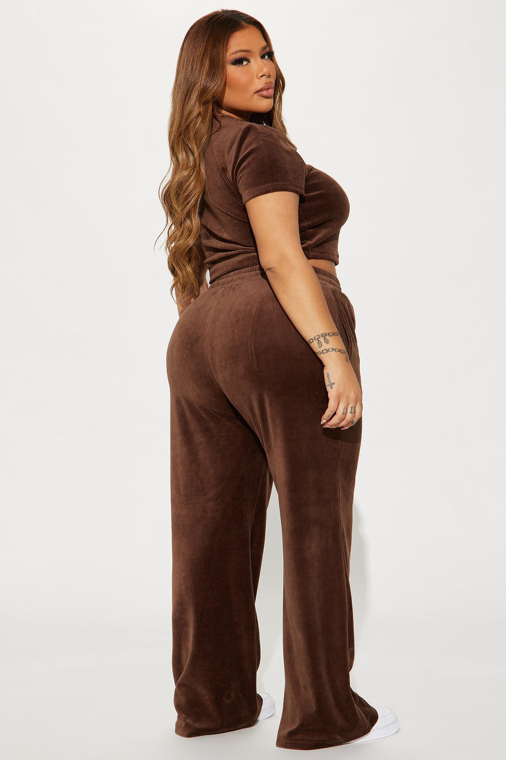 OG Trendsetter Velour Baby Tee Set - Chocolate