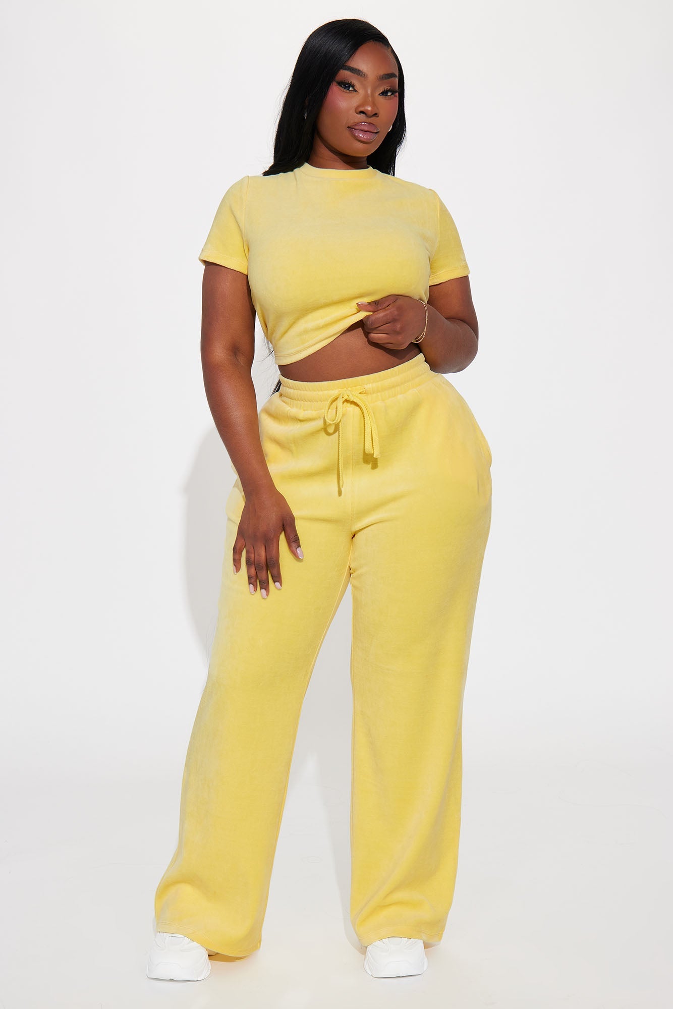 OG Trendsetter Velour Baby Tee Set - Yellow