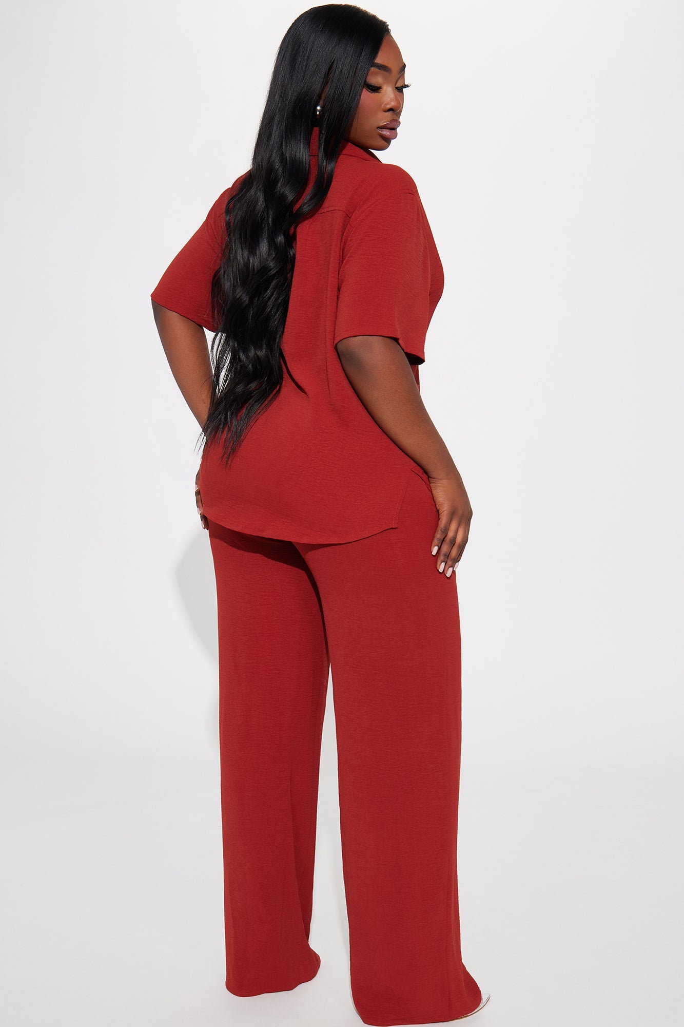 Makenzie Short Sleeve Pant Set - Rust