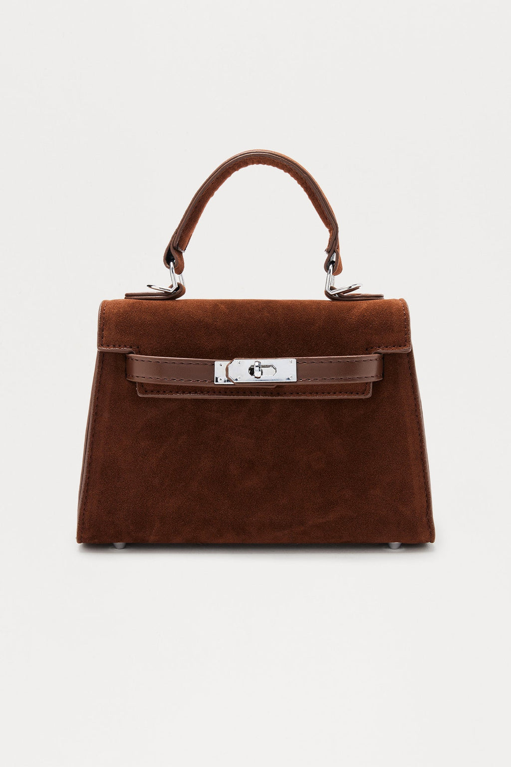 Daily Go To Faux Suede Handbag - Brown
