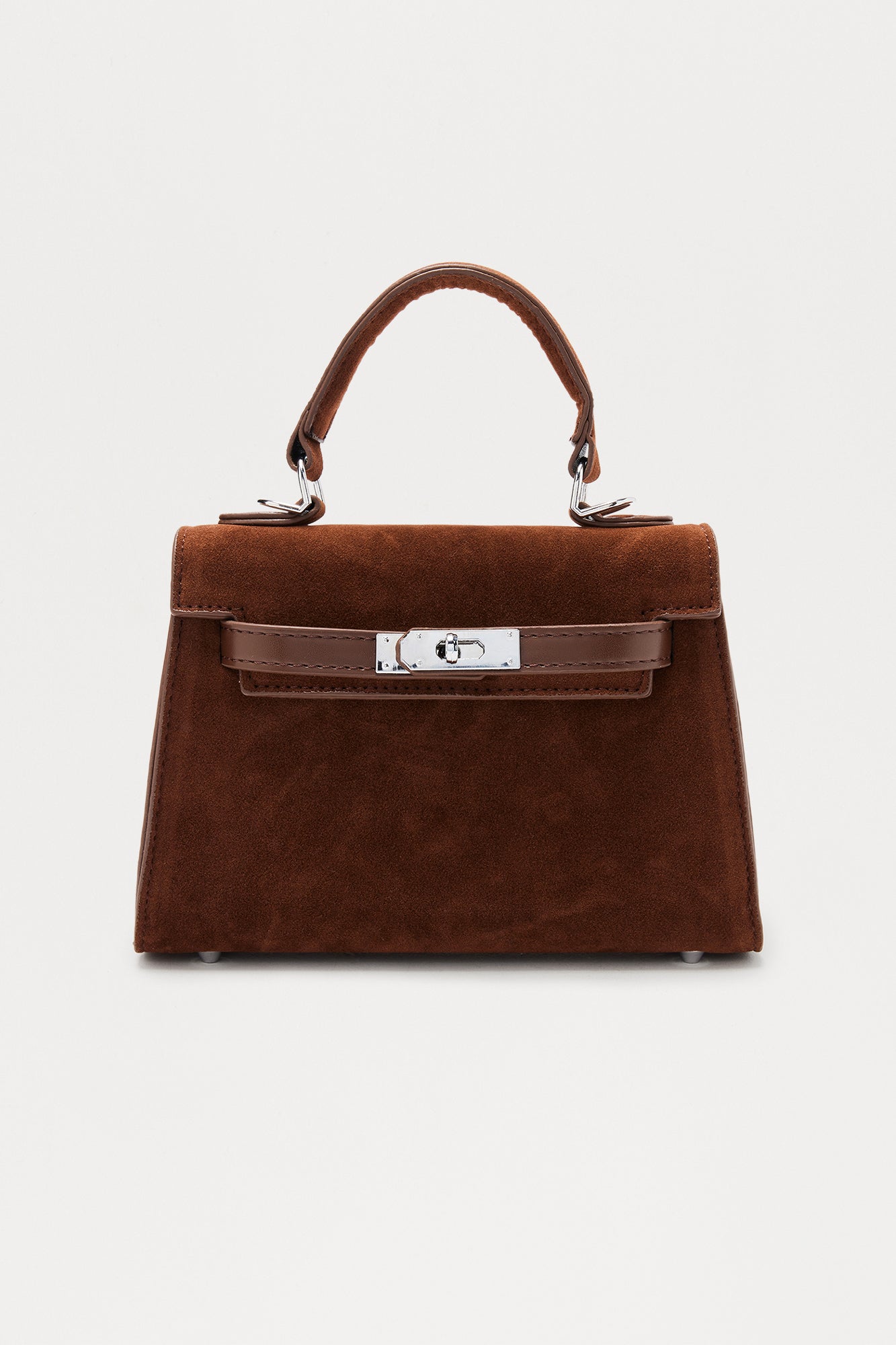 Daily Go To Faux Suede Handbag - Brown