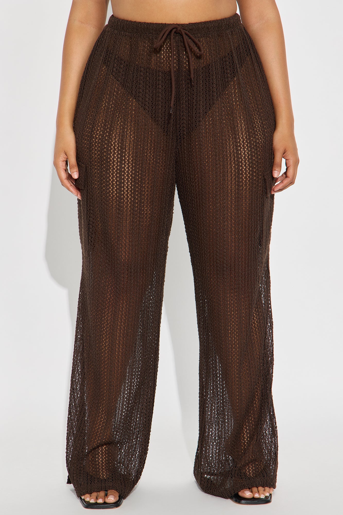 Fun Times Crochet Wide Leg Pant - Chocolate