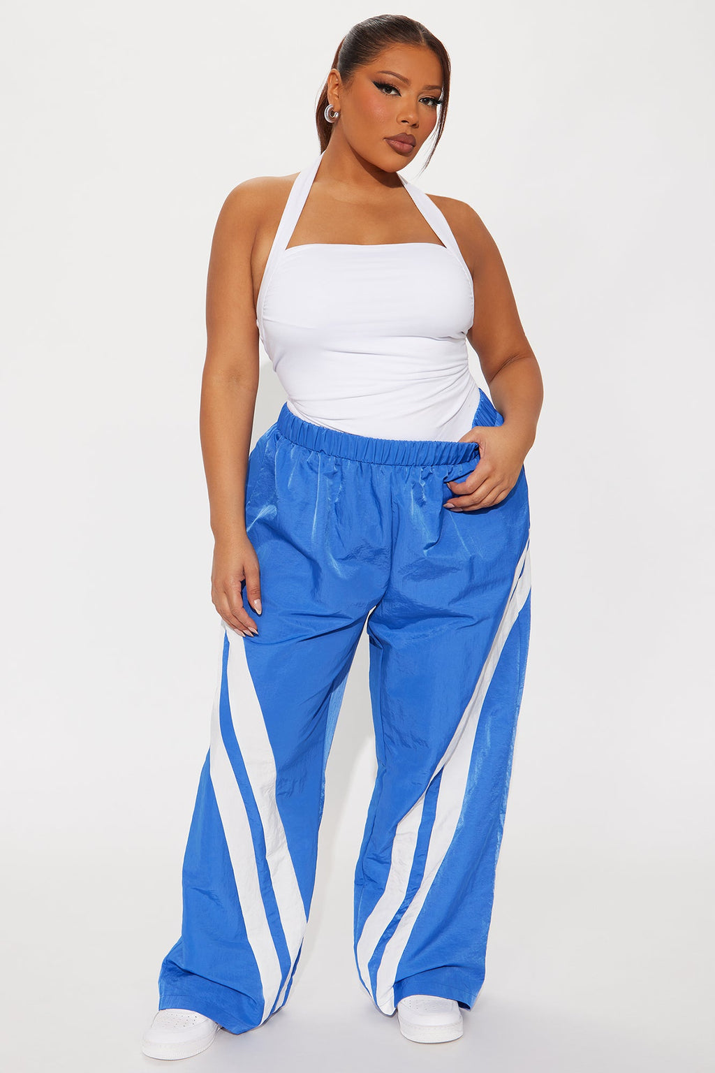 Follow The Curve Windbreaker Track Pant - Blue